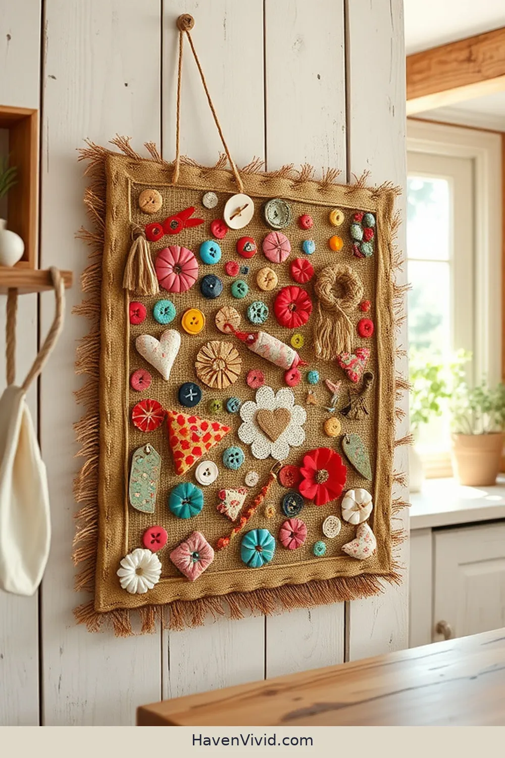 10 Artistic Ways to Decorate Kitchen Spaces Using Upcycled Fabric 11 Design a Charming Fabric Bulletin Board for 10 Artistic Ways to Decorate Kitchen Spaces Using Upcycled Fabric