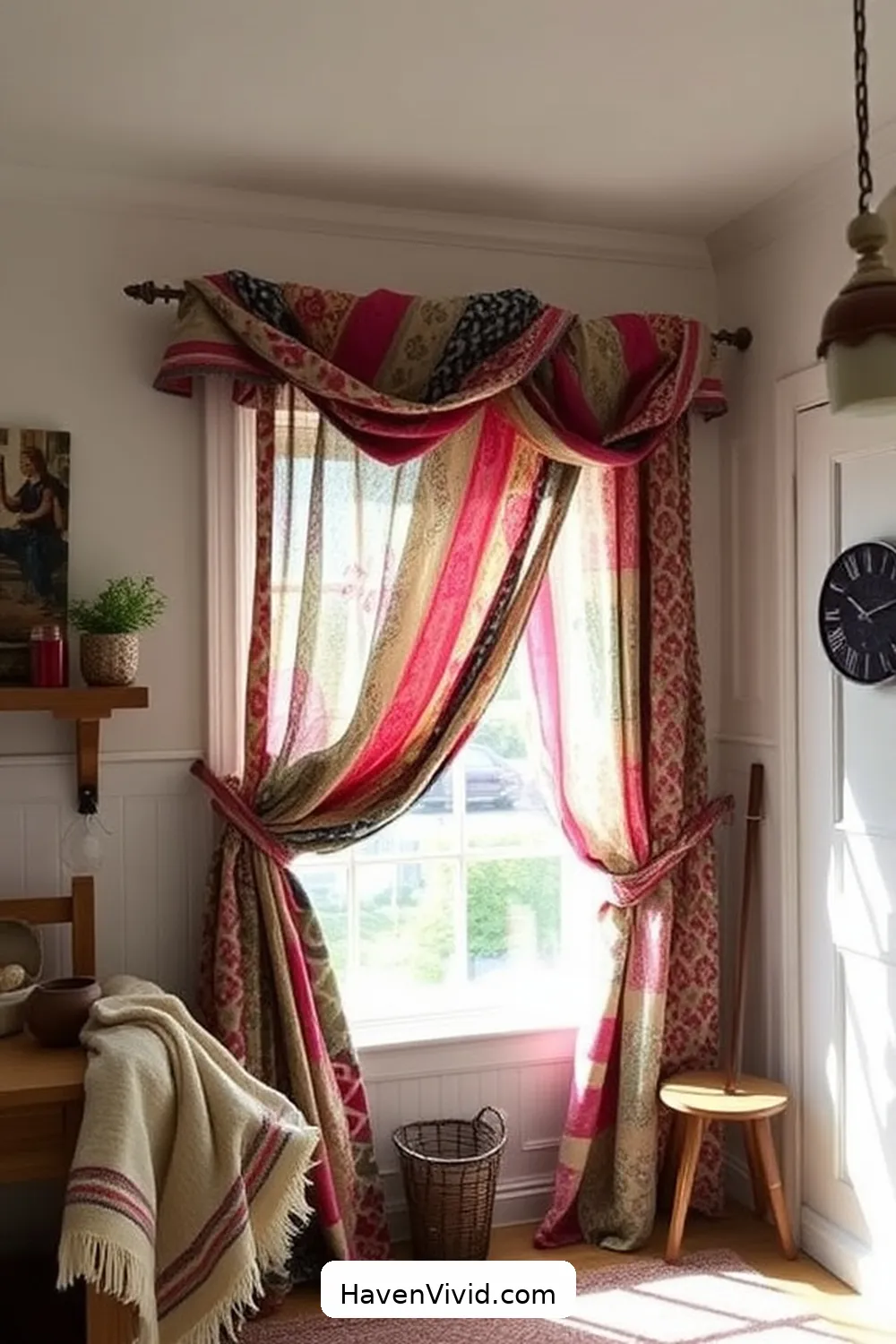 10 Artistic Ways to Decorate Kitchen Spaces Using Upcycled Fabric 2 Revamp Your Kitchen Curtains for 10 Artistic Ways to Decorate Kitchen Spaces Using Upcycled Fabric