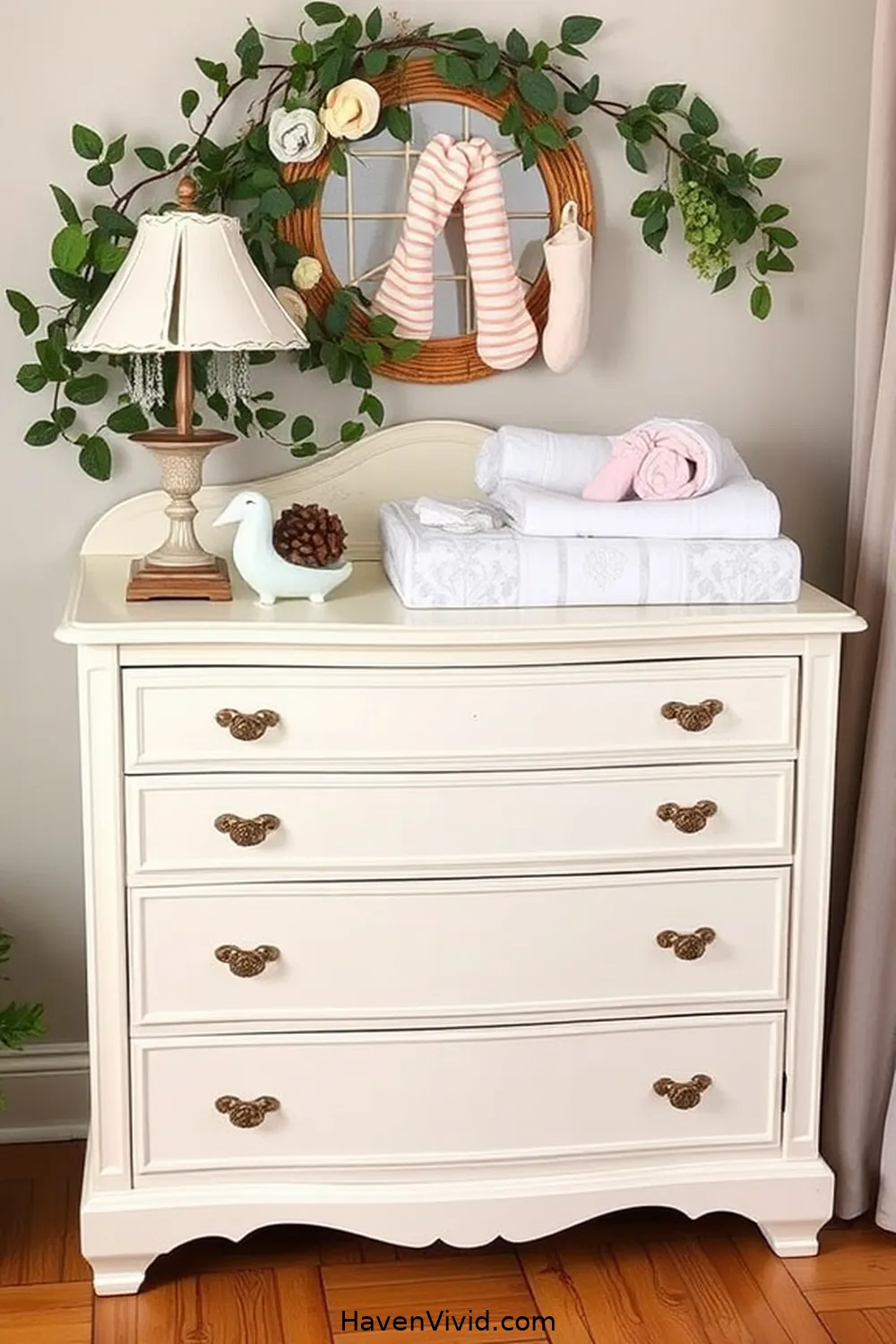 10 Chic Ways for a Glamorous Nursery Lifestyle Using Reclaimed Materials 3 Upcycled Dressers as Changing Tables for 10 Chic Ways for a Glamorous Nursery Lifestyle Using Reclaimed Materials