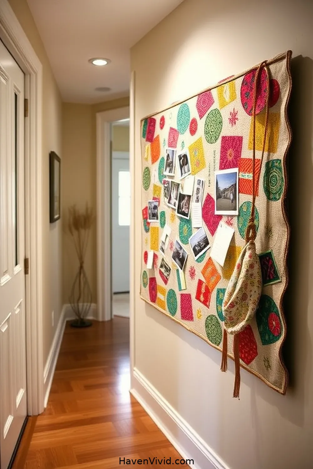 10 Creative Ways for Eco-Friendly Hallway Living Using Upcycled Fabric 3 Fabric-Covered Bulletin Board for 10 Creative Ways for Eco-Friendly Hallway Living Using Upcycled Fabric