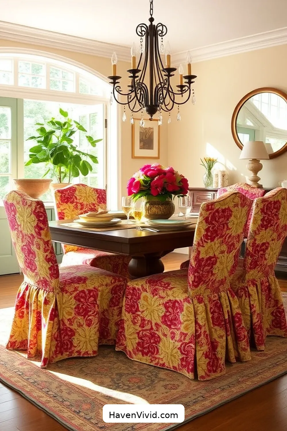 10 Creative Ways for Family-Friendly Living in Your Dining Room Using Upcycled Fabric 2 Cozy Dining Chair Covers for 10 Creative Ways for Family-Friendly Living in Your Dining Room Using Upcycled Fabric