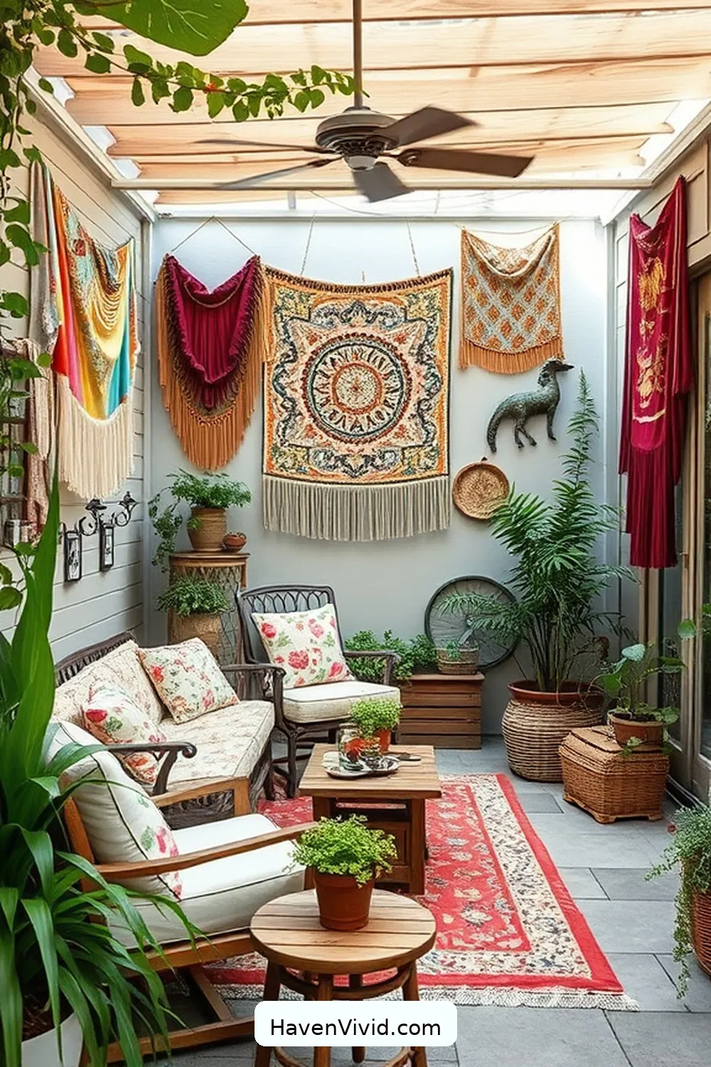 10 Creative Ways for Farmhouse Living in Your Outdoor Patio Using Upcycled Fabric 6 Fabric Wall Hangings to Define Your Space for 10 Creative Ways for Farmhouse Living in Your Outdoor Patio Using Upcycled Fabric