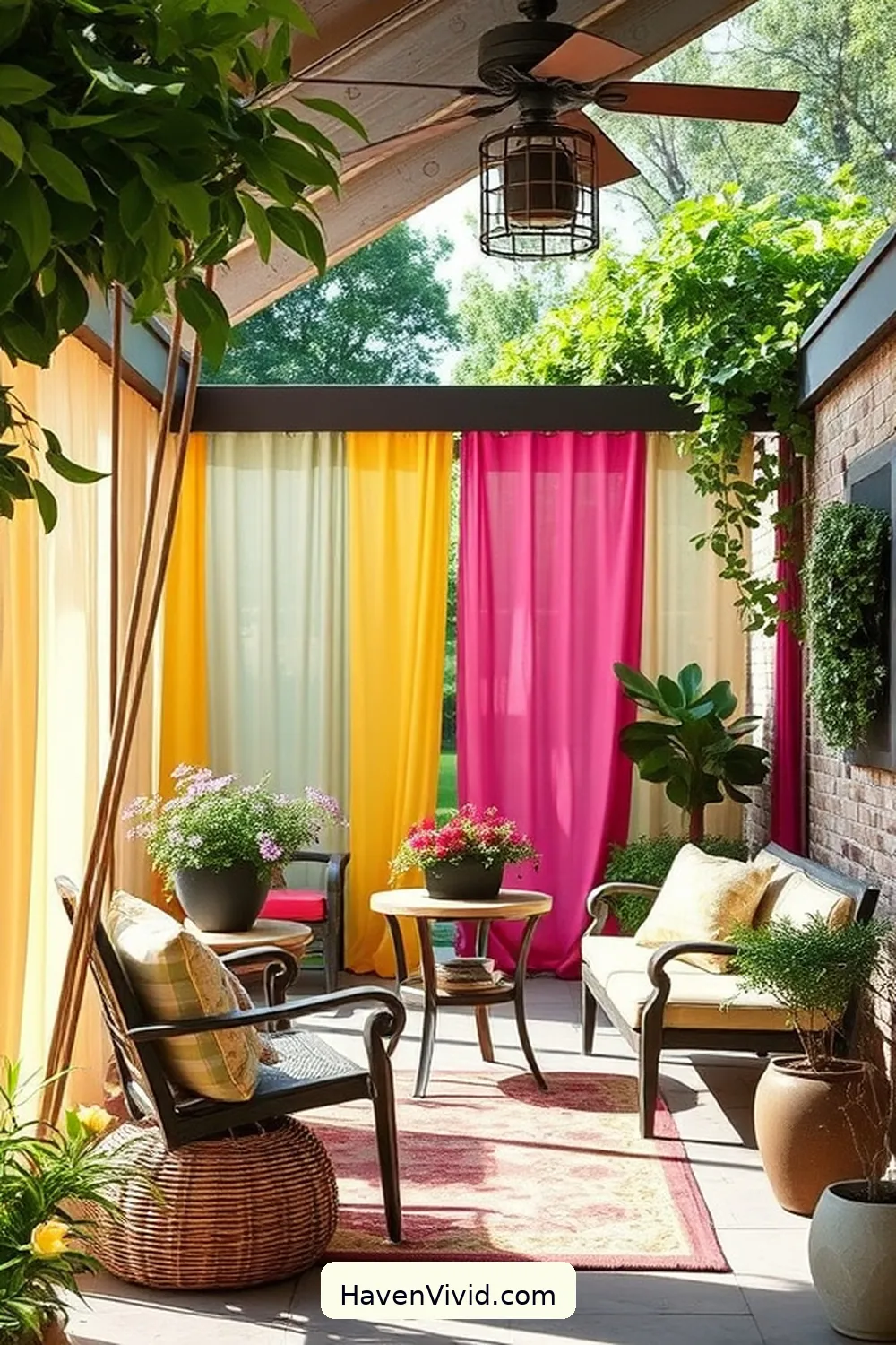 10 Creative Ways for Farmhouse Living in Your Outdoor Patio Using Upcycled Fabric 7 Repurposed Curtains as Outdoor Privacy Screens for 10 Creative Ways for Farmhouse Living in Your Outdoor Patio Using Upcycled Fabric