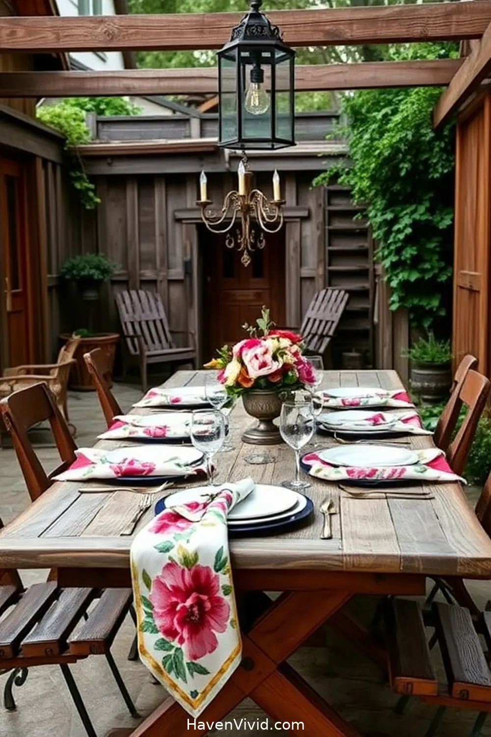 10 Creative Ways for Farmhouse Living in Your Outdoor Patio Using Upcycled Fabric 8 Upcycled Fabric Napkins for Outdoor Dining for 10 Creative Ways for Farmhouse Living in Your Outdoor Patio Using Upcycled Fabric