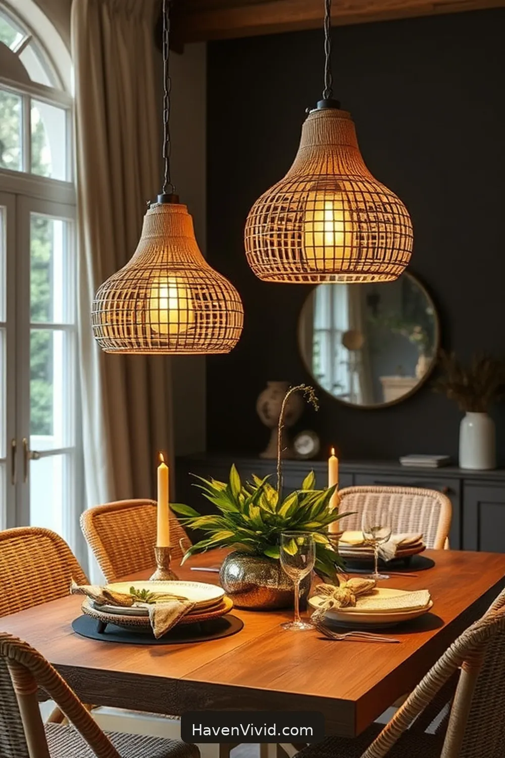 10 Essential Natural Fiber Elements for a Family-Friendly Dining Room 10 Rattan Light Fixtures: Illuminating Style for 10 Essential Natural Fiber Elements for a Family-Friendly Dining Room
