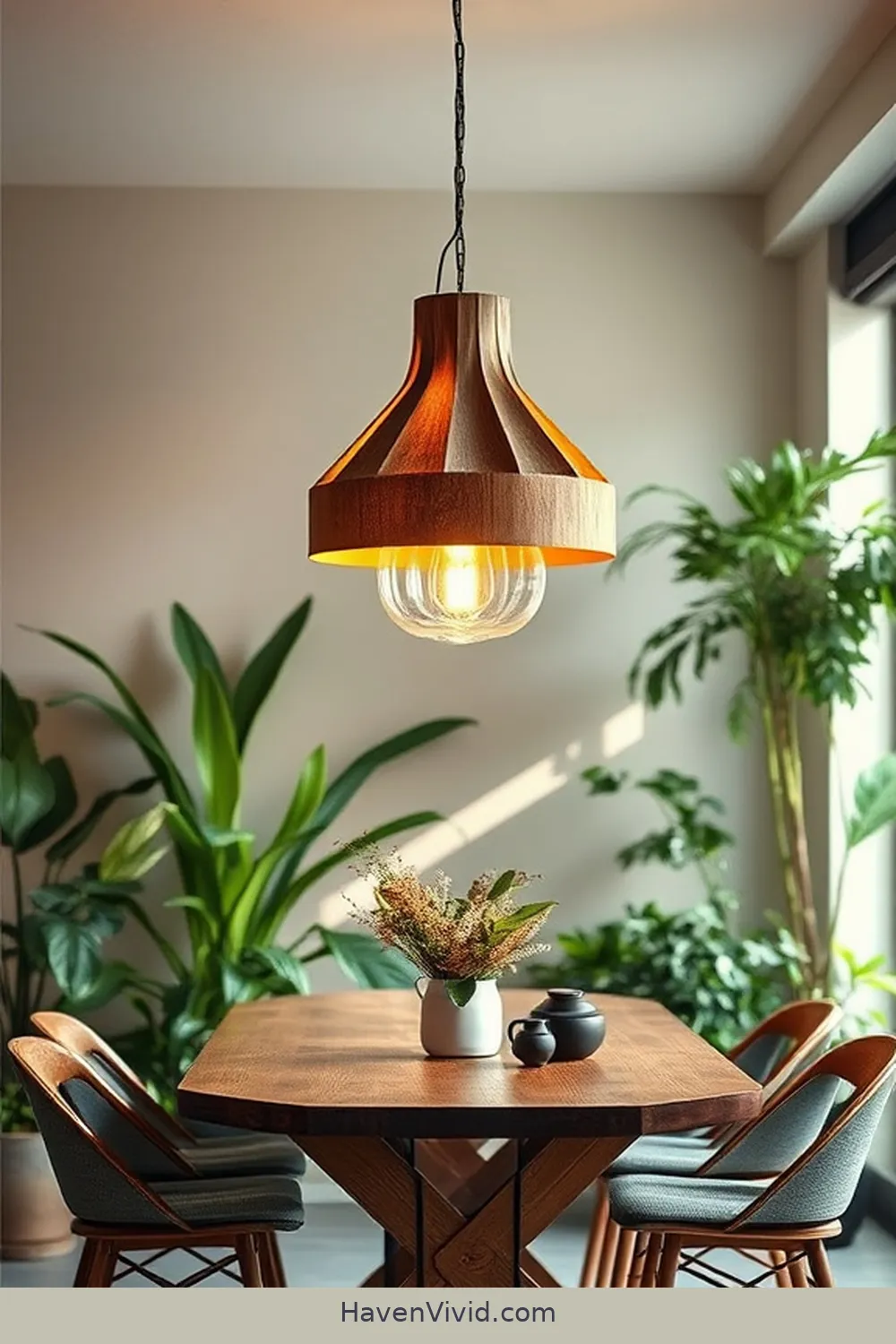 10 Stunning Ways to Use Recycled Wood in Your Urban Living Dining Room 7 Custom Recycled Wood Light Fixtures for 10 Stunning Ways to Use Recycled Wood in Your Urban Living Dining Room