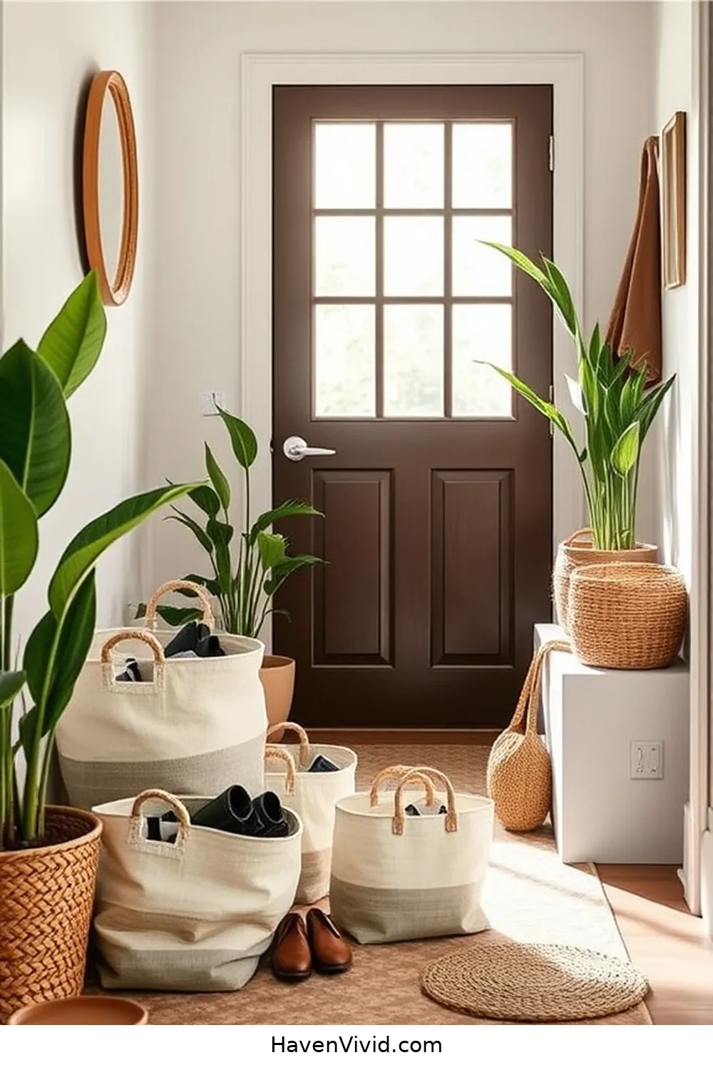 10 Ways to Create a Family-Friendly Living Entryway Using Organic Cotton 9 Practical Organic Cotton Baskets for Shoe Organization for 10 Ways to Create a Family-Friendly Living Entryway Using Organic Cotton