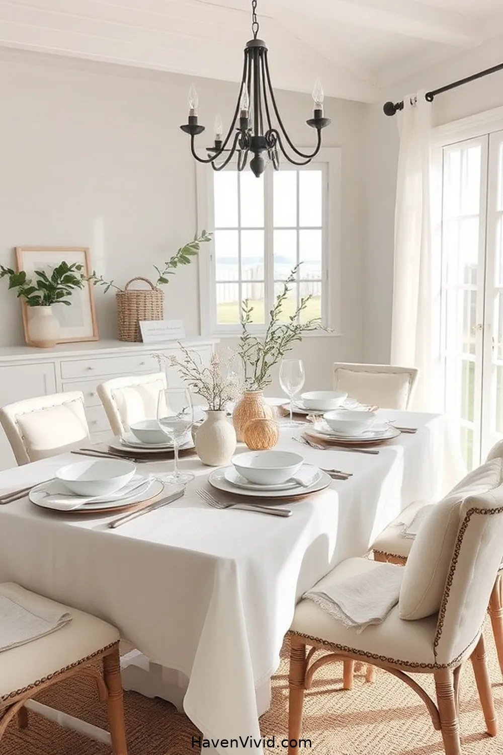10 Ways to Embrace Coastal Living in Your Dining Room Using Natural Fibers 11 Feature Cotton Canvas Tableware for 10 Ways to Embrace Coastal Living in Your Dining Room Using Natural Fibers