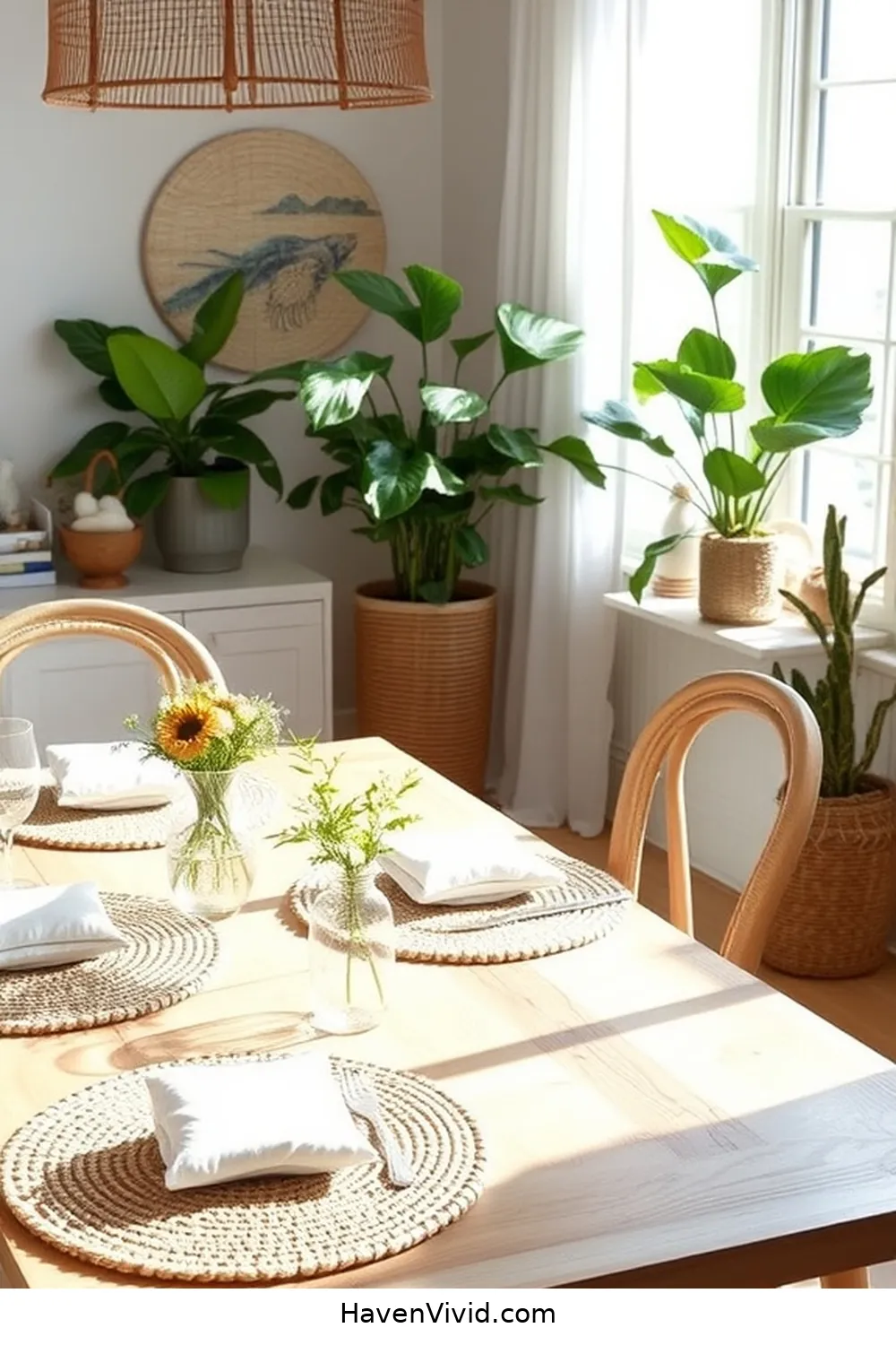 10 Ways to Embrace Coastal Living in Your Dining Room Using Natural Fibers 9 Incorporate Raffia Place Mats for 10 Ways to Embrace Coastal Living in Your Dining Room Using Natural Fibers