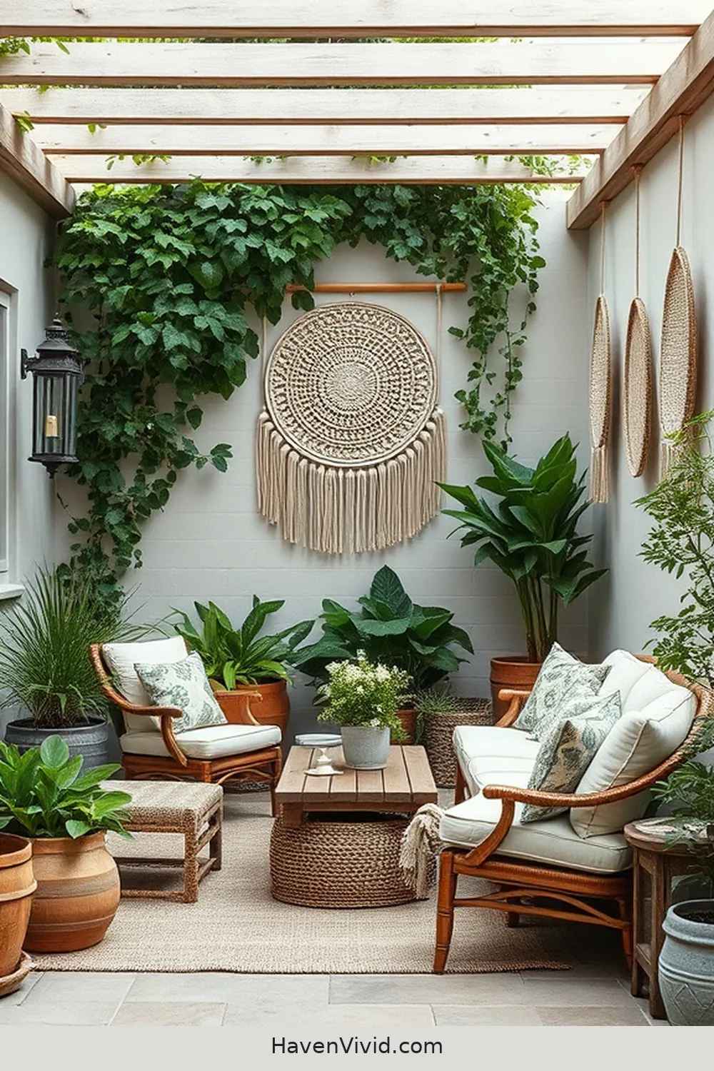 10 Ways to Embrace Farmhouse Living on Your Outdoor Patio Using Natural Fibers 9 Decorate With Handwoven Wall Hangings for 10 Ways to Embrace Farmhouse Living on Your Outdoor Patio Using Natural Fibers