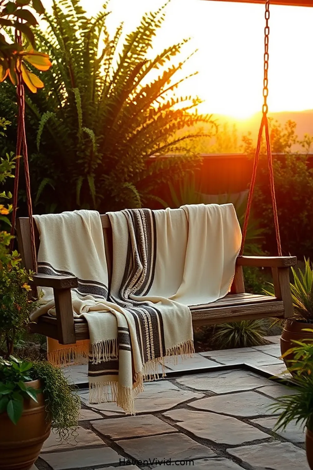 10 Ways to Embrace Farmhouse Living on Your Outdoor Patio Using Natural Fibers 7 Opt for Organic Cotton Throws for Cozy Evenings for 10 Ways to Embrace Farmhouse Living on Your Outdoor Patio Using Natural Fibers