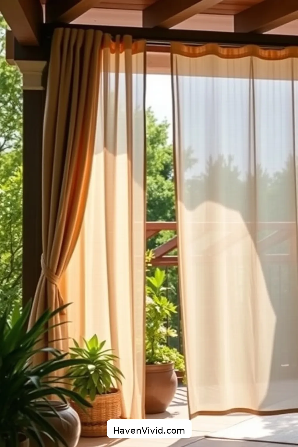 10 Ways to Embrace Farmhouse Living on Your Outdoor Patio Using Natural Fibers 8 Use Natural Fiber Curtains for Privacy and Shade for 10 Ways to Embrace Farmhouse Living on Your Outdoor Patio Using Natural Fibers