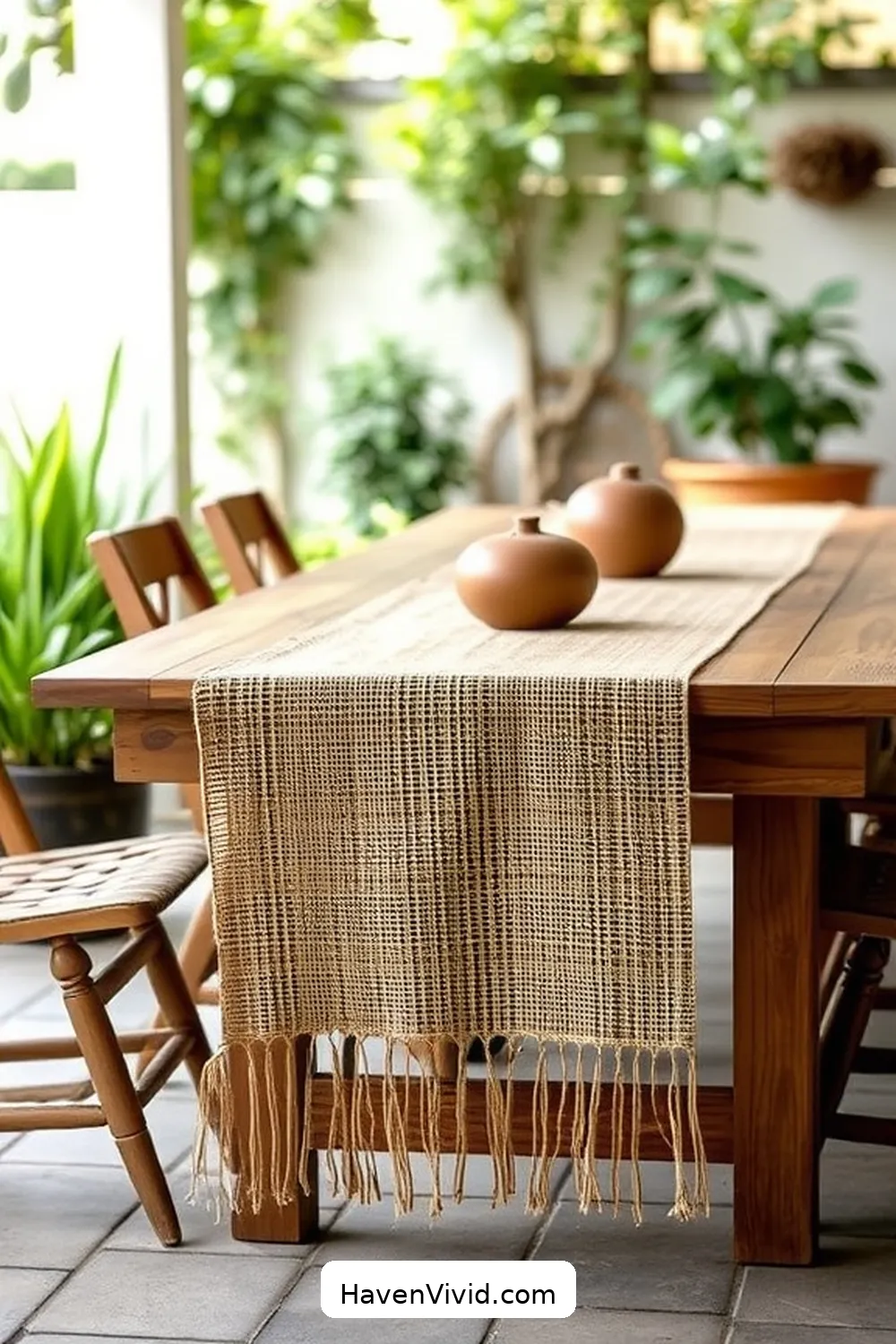 10 Ways to Embrace Farmhouse Living on Your Outdoor Patio Using Natural Fibers 5 Utilize Jute or Sisal for Table Runners for 10 Ways to Embrace Farmhouse Living on Your Outdoor Patio Using Natural Fibers
