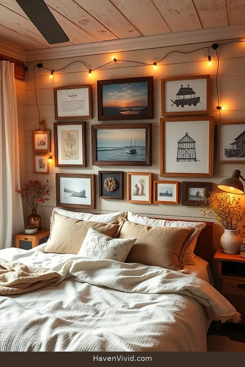 10 Ways to Use Solar-Powered Lights for Farmhouse Bedroom Living 9 Design a Charming Solar-Illuminated Gallery Wall for 10 Ways to Use Solar-Powered Lights for Farmhouse Bedroom Living