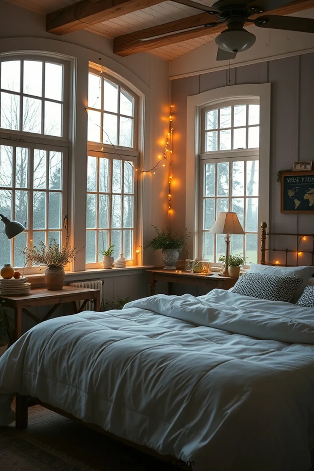 10 Ways to Use Solar-Powered Lights for Farmhouse Bedroom Living 6 Frame Your Windows With Solar Fairy Lights for 10 Ways to Use Solar-Powered Lights for Farmhouse Bedroom Living