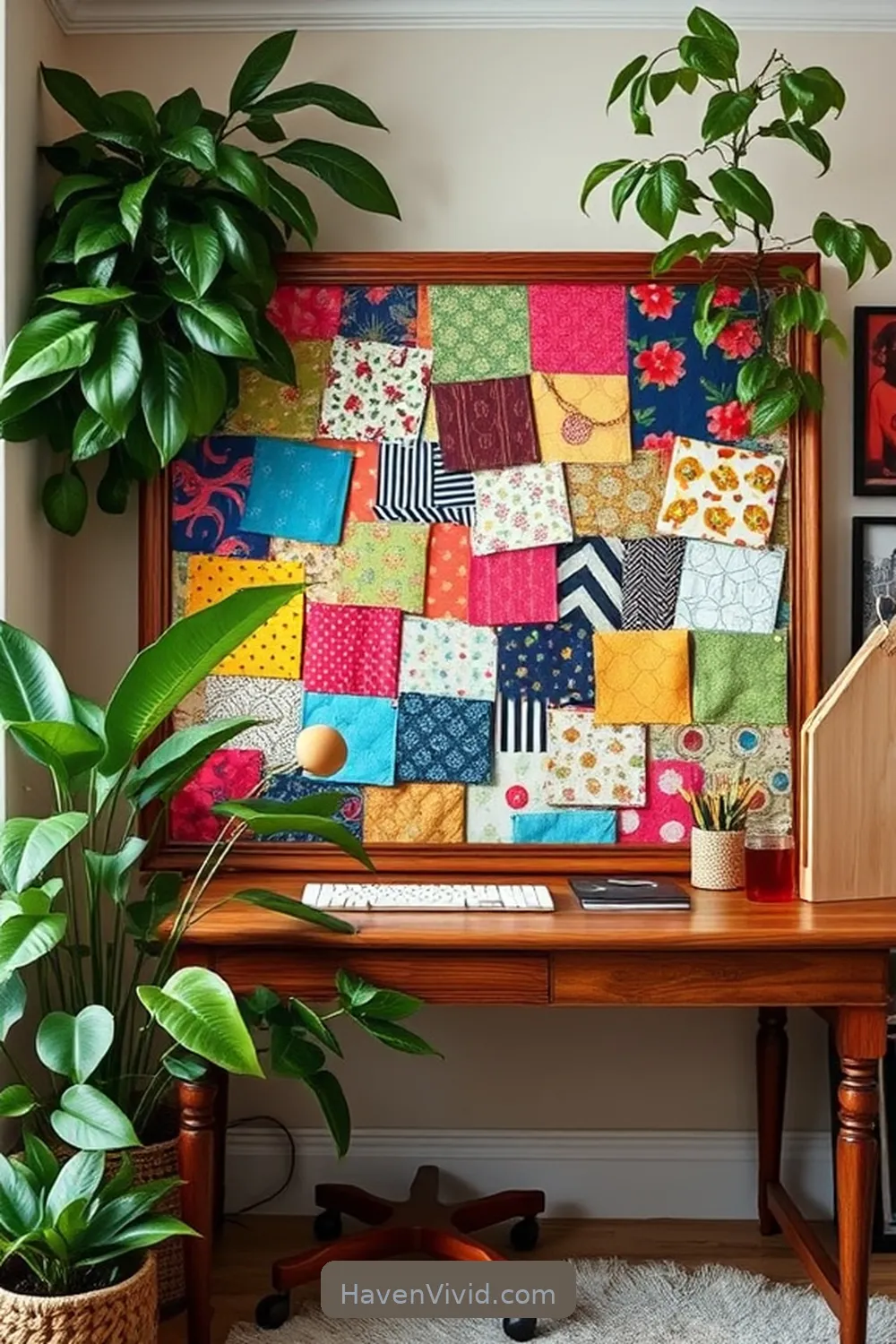 11 Creative Ways for Eco-Friendly Living Using Upcycled Fabric in Your Home Office 2 Fabric Bulletin Board for Inspiration for 11 Creative Ways for Eco-Friendly Living Using Upcycled Fabric in Your Home Office