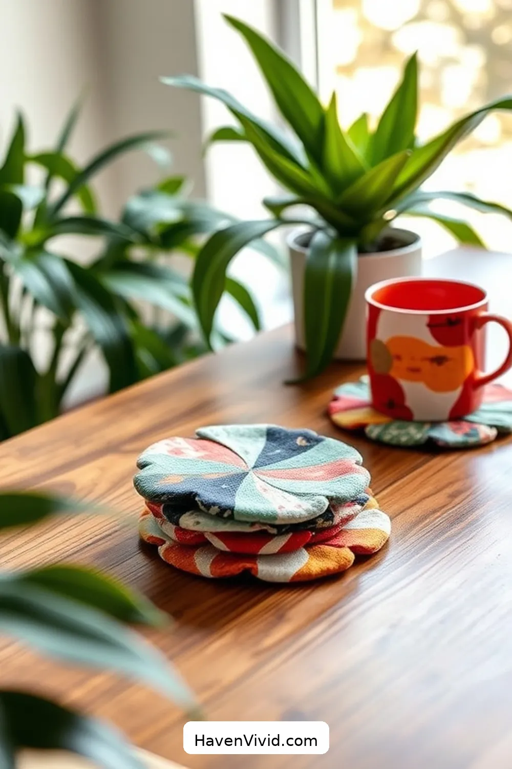 11 Creative Ways for Eco-Friendly Living Using Upcycled Fabric in Your Home Office 8 Handmade Fabric Coasters for 11 Creative Ways for Eco-Friendly Living Using Upcycled Fabric in Your Home Office