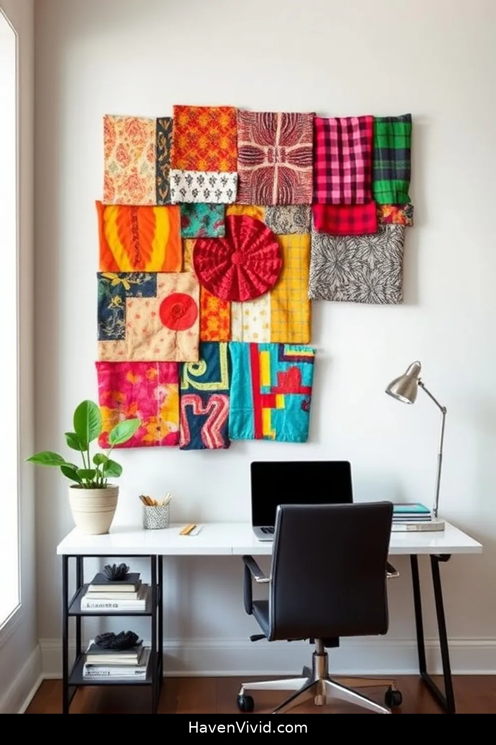 11 Creative Ways for Eco-Friendly Living Using Upcycled Fabric in Your Home Office 9 Upcycled Fabric Wall Art for 11 Creative Ways for Eco-Friendly Living Using Upcycled Fabric in Your Home Office