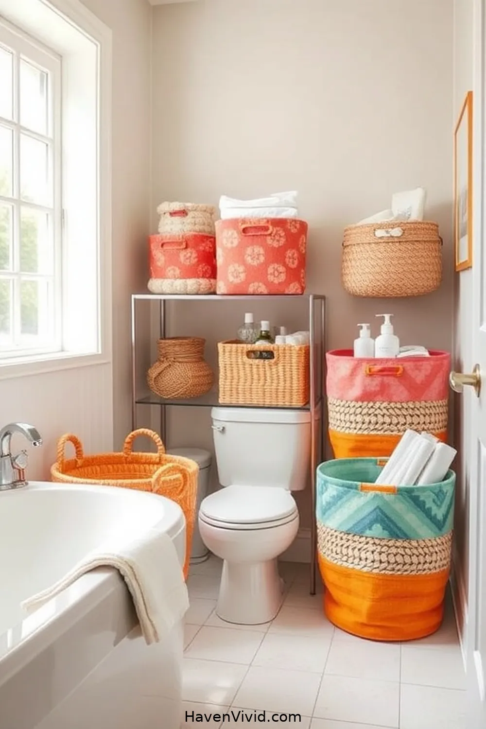 DIY Fabric Baskets for Organized Storage for 11 Creative Ways for Family-Friendly Living in the Bathroom Using Upcycled Fabric