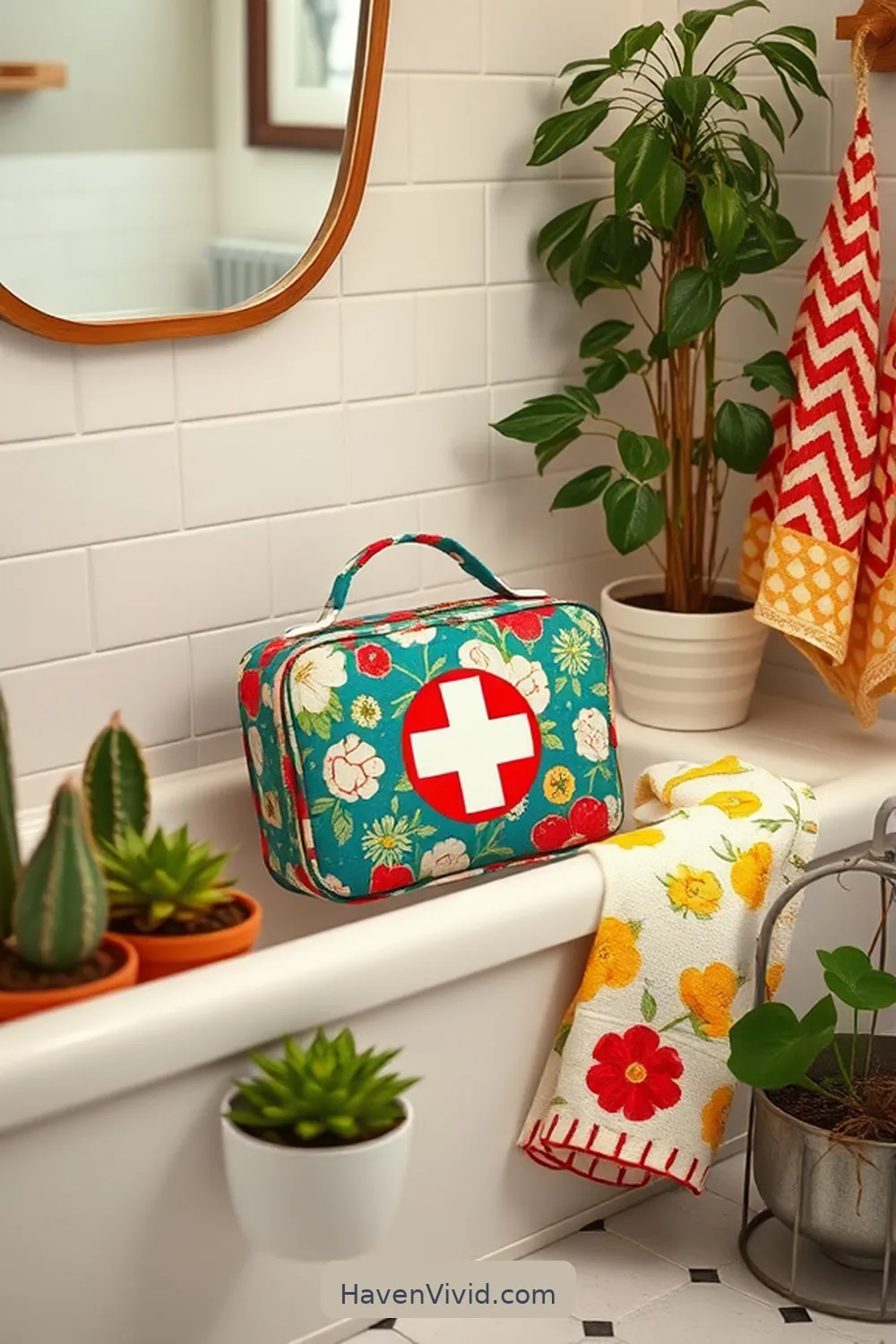 Fabric-Covered First Aid Kit for Family Safety for 11 Creative Ways for Family-Friendly Living in the Bathroom Using Upcycled Fabric