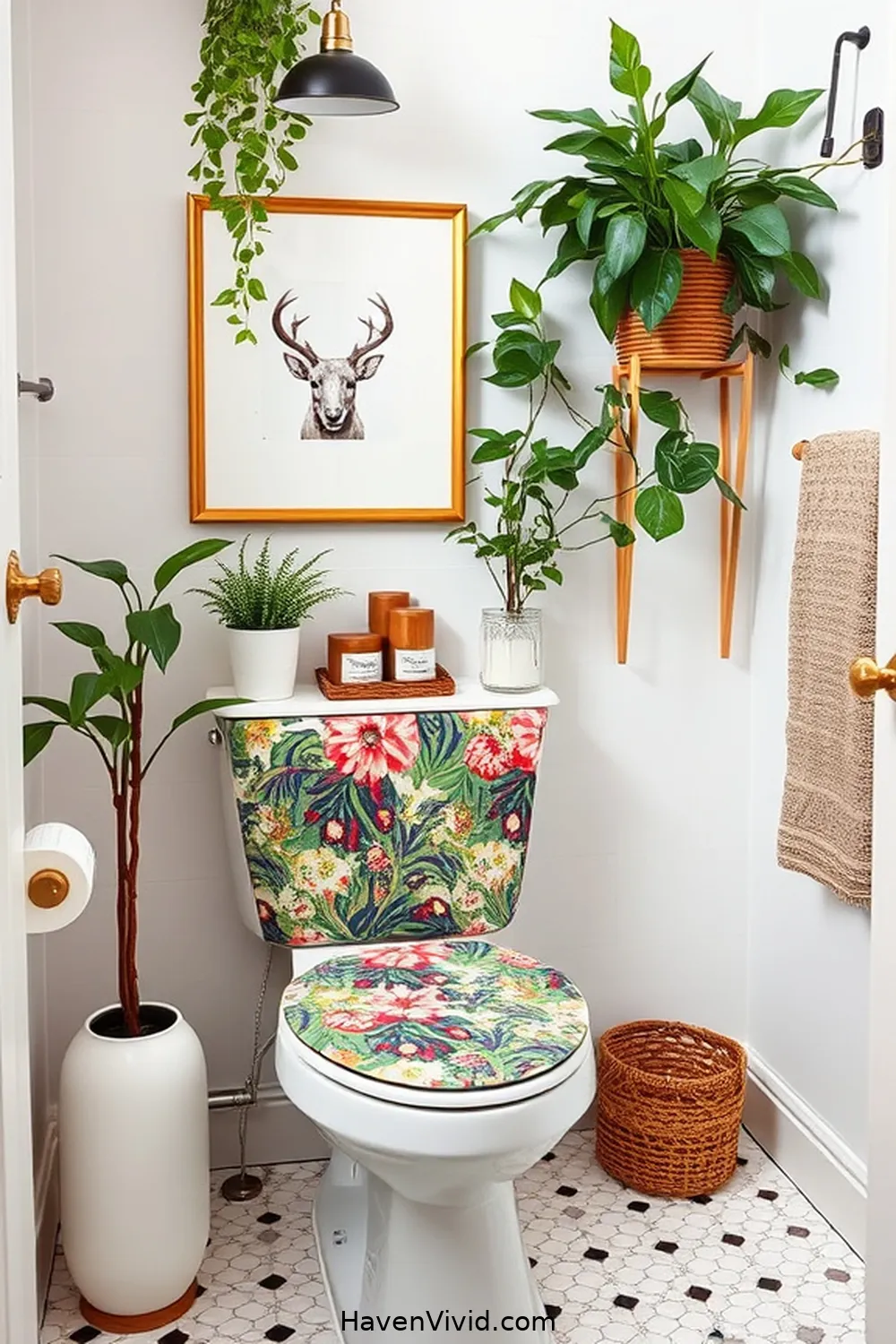 Stylish Fabric Toilet Tank Cover for 11 Creative Ways for Family-Friendly Living in the Bathroom Using Upcycled Fabric