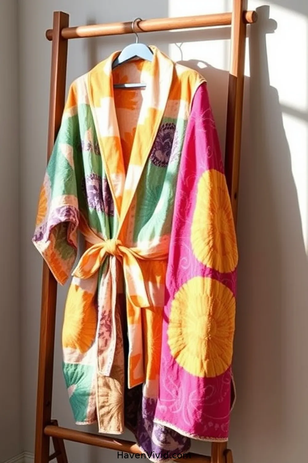 Upcycled Fabric Bathrobe and Towel Set for 11 Creative Ways for Family-Friendly Living in the Bathroom Using Upcycled Fabric