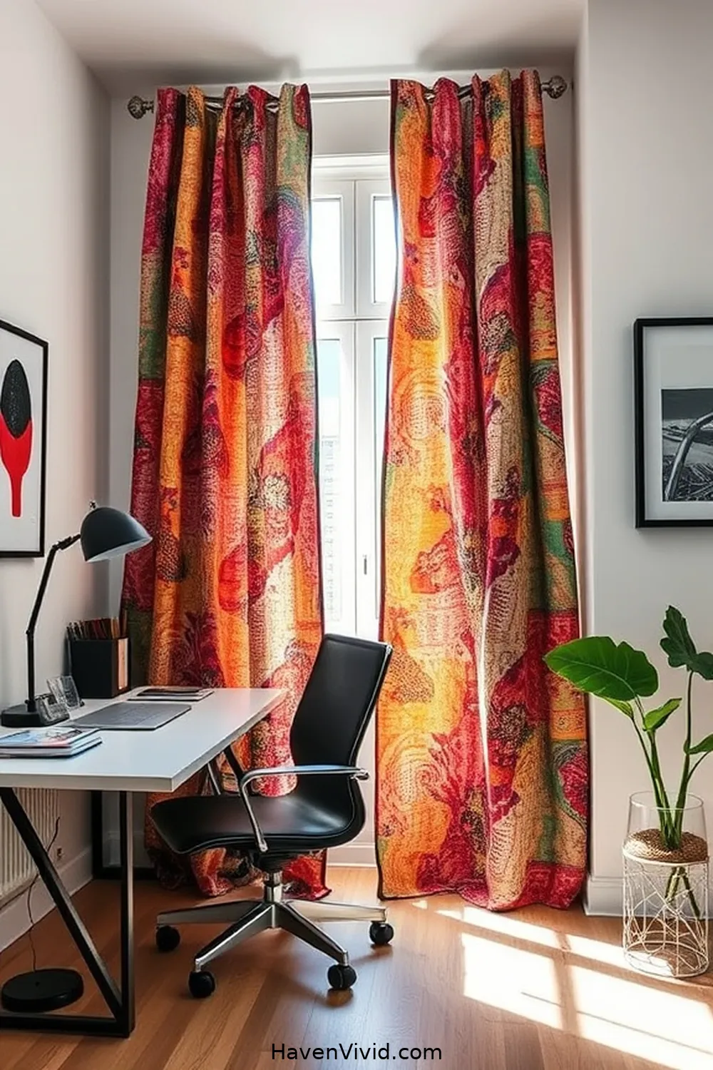 11 Stylish Ideas for Urban Living: Using Upcycled Fabric in Your Home Office 6 Creative Fabric Curtains for 11 Stylish Ideas for Urban Living: Using Upcycled Fabric in Your Home Office