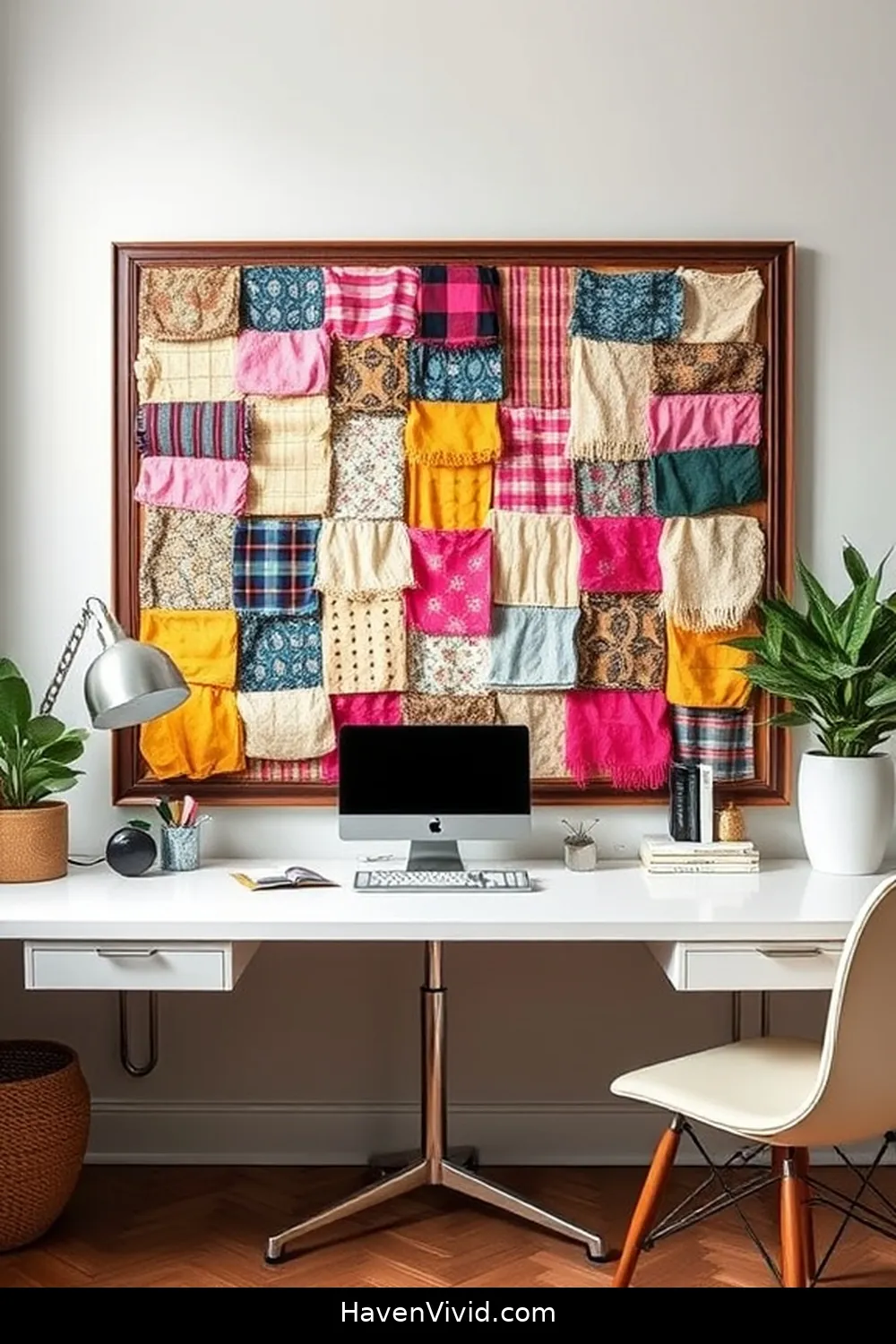 11 Stylish Ideas for Urban Living: Using Upcycled Fabric in Your Home Office 5 Unique Fabric Bulletin Board for 11 Stylish Ideas for Urban Living: Using Upcycled Fabric in Your Home Office
