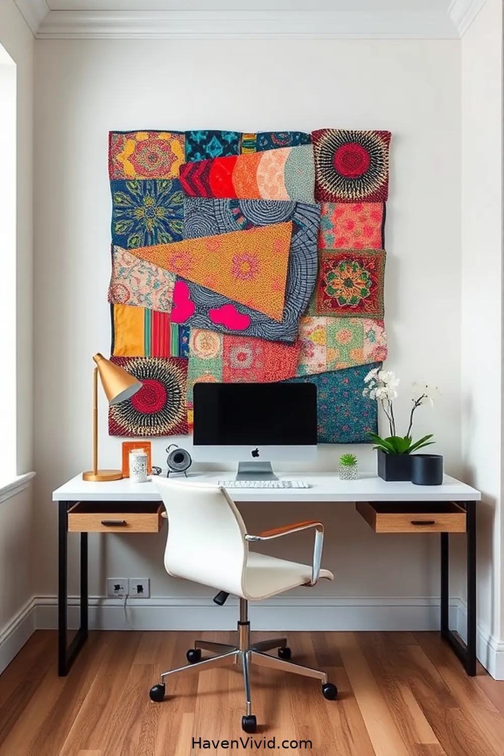 11 Stylish Ideas for Urban Living: Using Upcycled Fabric in Your Home Office 2 Upcycled Fabric Wall Art for 11 Stylish Ideas for Urban Living: Using Upcycled Fabric in Your Home Office