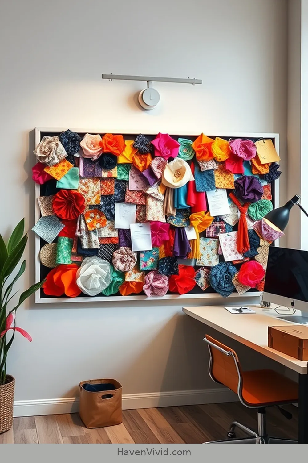 11 Stylish Ideas for Urban Living: Using Upcycled Fabric in Your Home Office 12 Vibrant Fabric Notice Board for 11 Stylish Ideas for Urban Living: Using Upcycled Fabric in Your Home Office