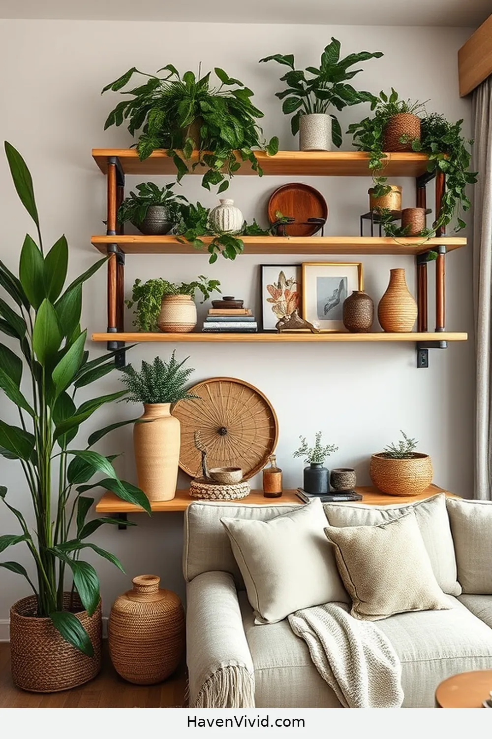 11 Stylish Ways of Using Bamboo in Your Urban Living Room 4 Incorporating Bamboo Shelves for 11 Stylish Ways of Using Bamboo in Your Urban Living Room