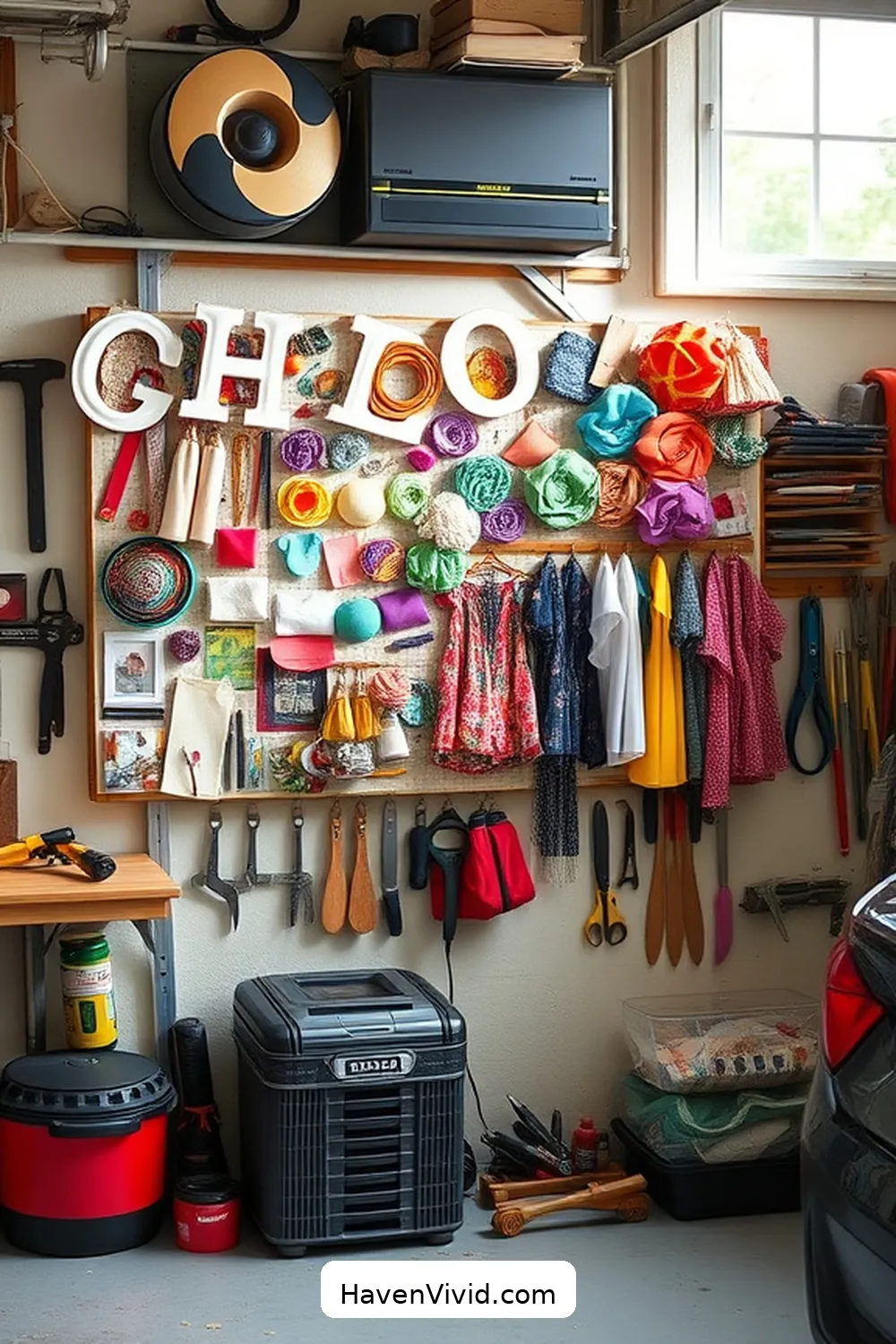11 Tips for a Minimalist Lifestyle in Your Garage Using Upcycled Fabric 9 Build a Fabric-Covered Pinboard for 11 Tips for a Minimalist Lifestyle in Your Garage Using Upcycled Fabric