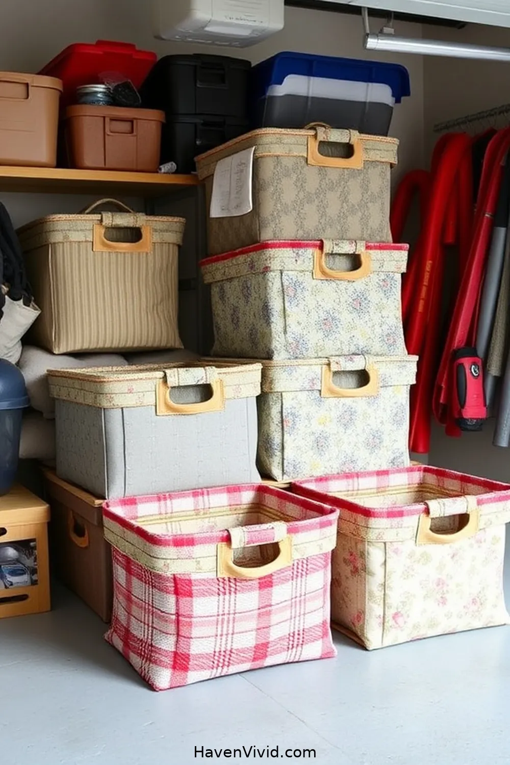11 Tips for a Minimalist Lifestyle in Your Garage Using Upcycled Fabric 4 Make Custom Storage Bins for 11 Tips for a Minimalist Lifestyle in Your Garage Using Upcycled Fabric