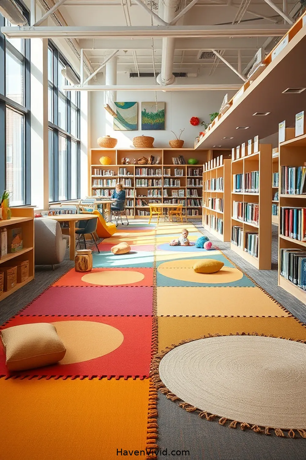 11 Ways Urban Libraries Enhance Living Spaces Using Natural Fibers 7 Children's Areas Featuring Natural Fiber Play Mats for 11 Ways Urban Libraries Enhance Living Spaces Using Natural Fibers