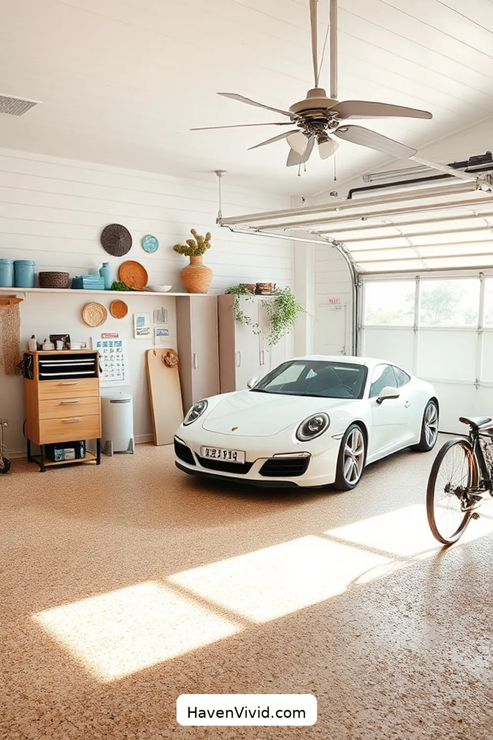 11 Ways for Coastal Living in a Garage Using Cork 2 Cork Flooring for a Soft, Beachy Feel for 11 Ways for Coastal Living in a Garage Using Cork