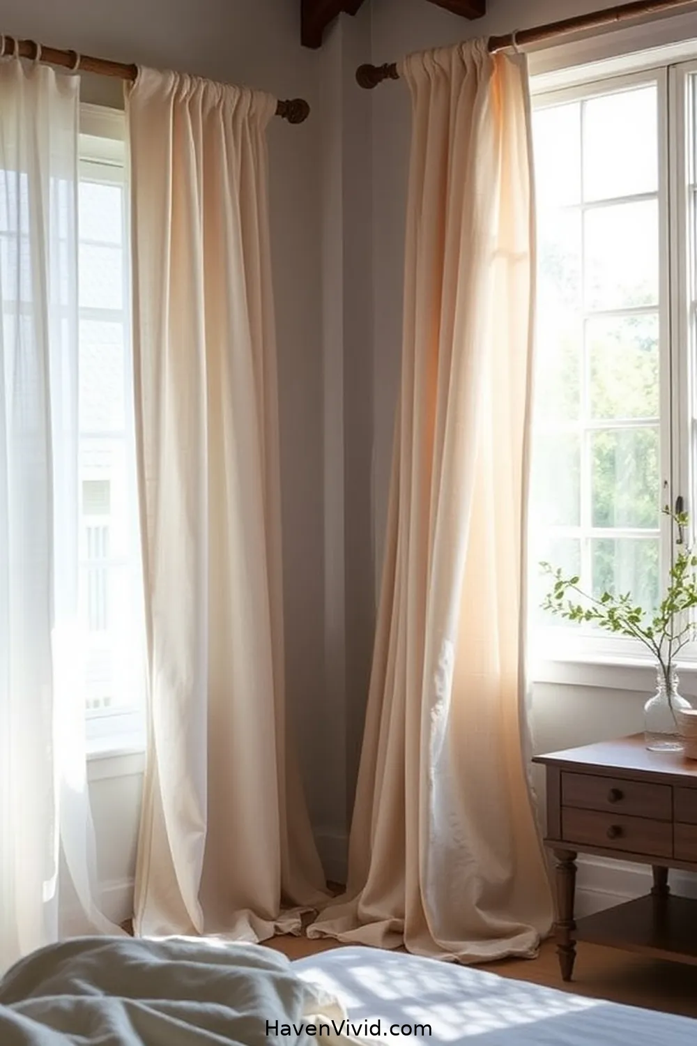 11 Ways to Achieve Farmhouse Living in Your Bedroom Using Upcycled Fabric 4 Reimagined Fabric Curtains for 11 Ways to Achieve Farmhouse Living in Your Bedroom Using Upcycled Fabric