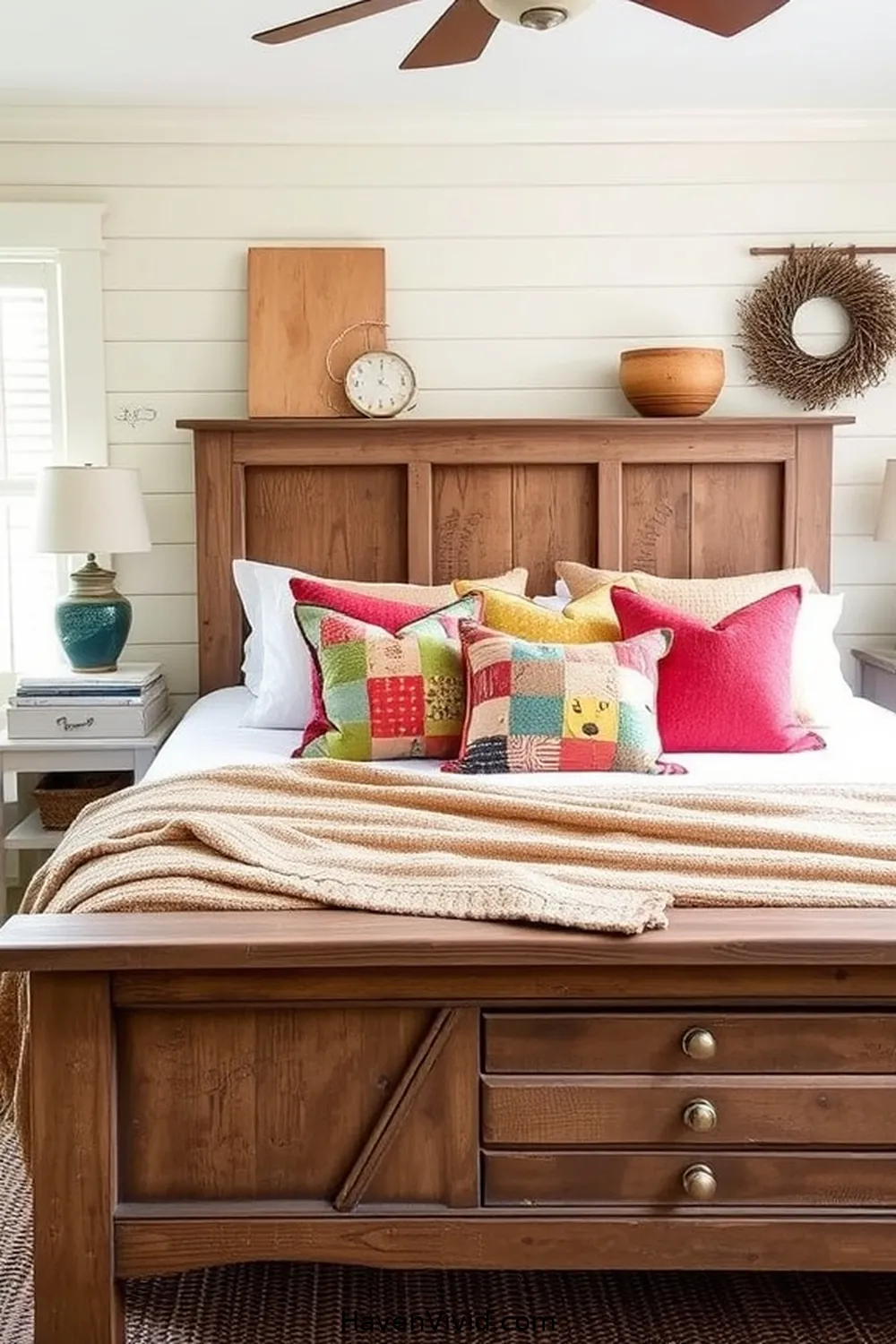 11 Ways to Achieve Farmhouse Living in Your Bedroom Using Upcycled Fabric 2 Upcycled Fabric Throw Pillows for 11 Ways to Achieve Farmhouse Living in Your Bedroom Using Upcycled Fabric