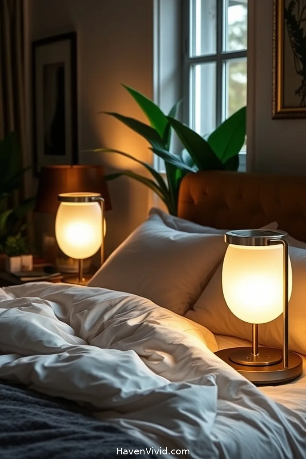 11 Ways to Achieve a Glamorous Bedroom Lifestyle Using Solar-Powered Lights 6 Install Solar-Powered Table Lamps for Functional Style for 11 Ways to Achieve a Glamorous Bedroom Lifestyle Using Solar-Powered Lights
