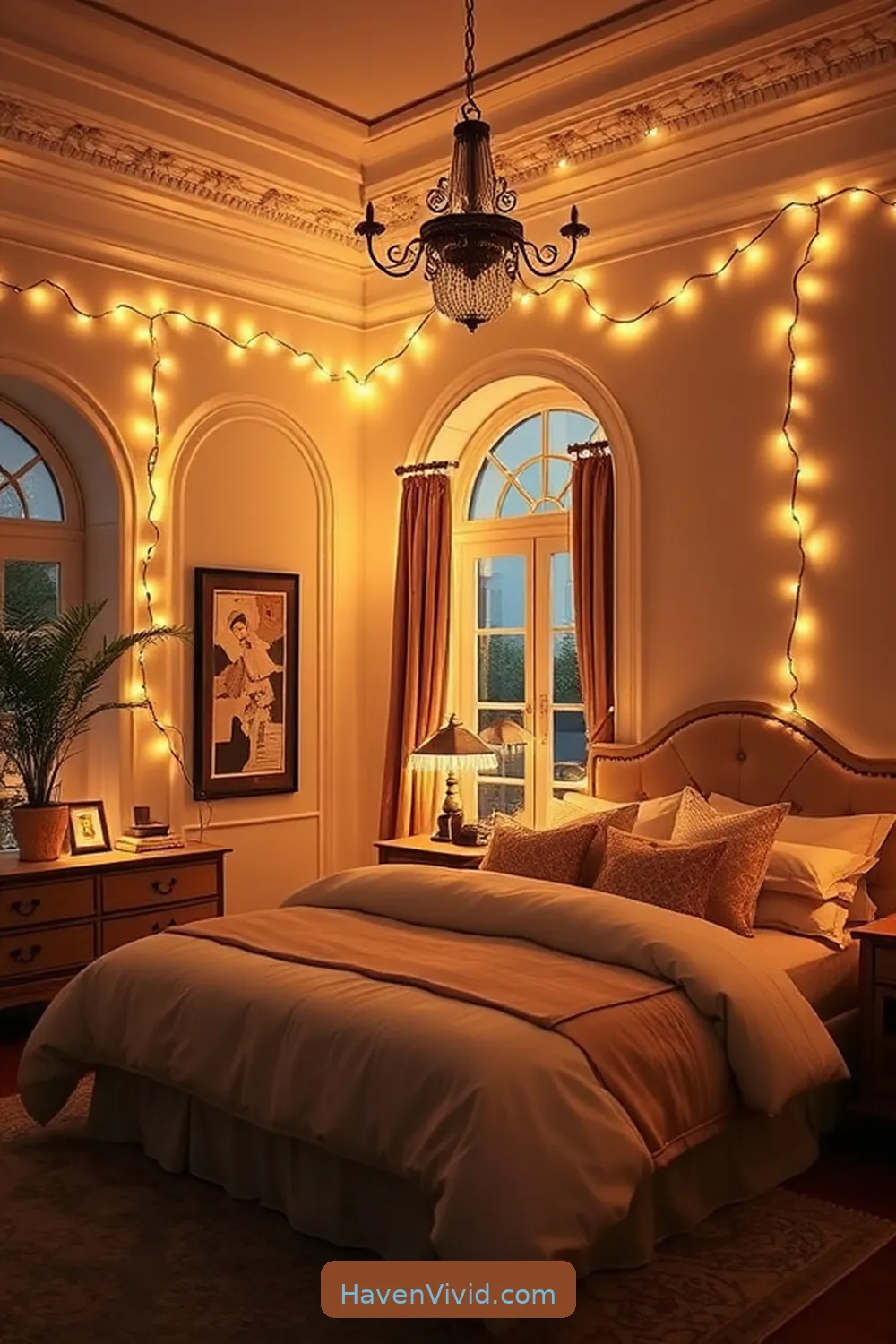 11 Ways to Achieve a Glamorous Bedroom Lifestyle Using Solar-Powered Lights 5 Use Solar String Lights to Highlight Architectural Features for 11 Ways to Achieve a Glamorous Bedroom Lifestyle Using Solar-Powered Lights