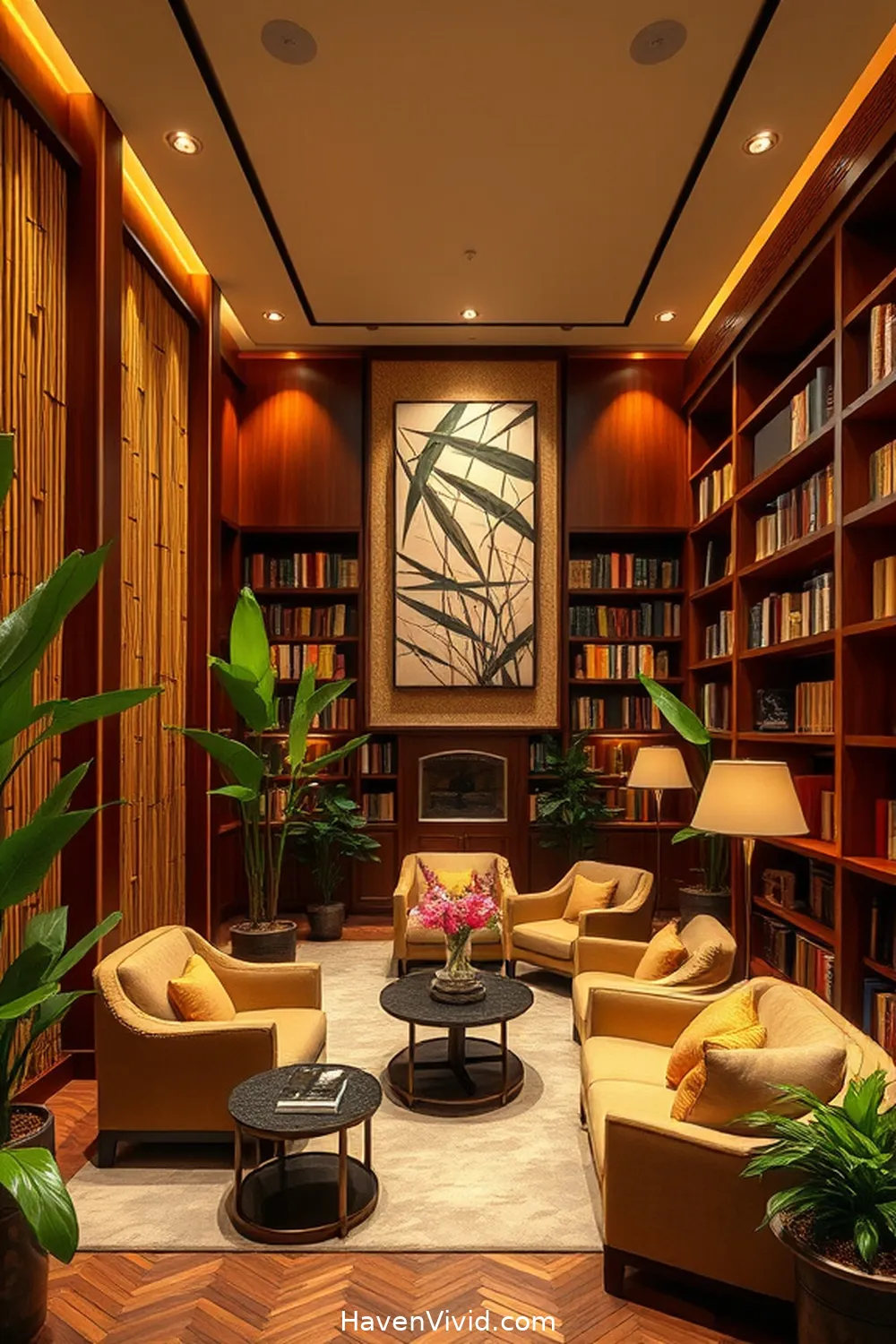 11 Ways to Create a Glamorous Library Using Bamboo Decor 3 Use Bamboo Wall Art to Enhance Aesthetic Appeal for 11 Ways to Create a Glamorous Library Using Bamboo Decor