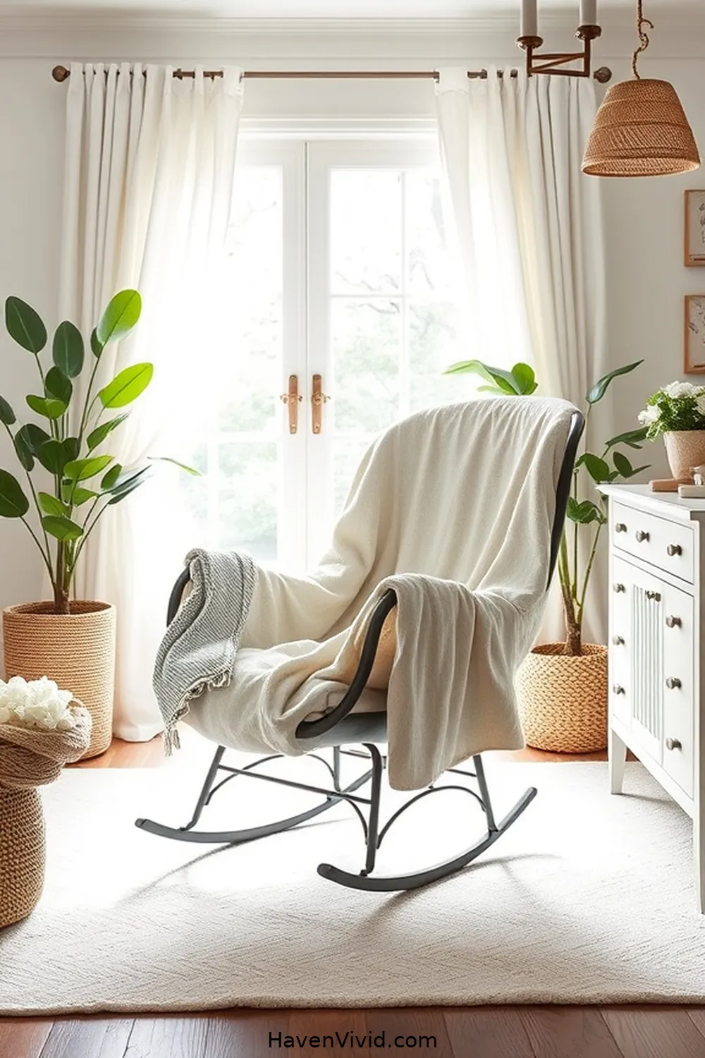 11 Ways to Create a Glamorous Nursery Using Organic Cotton 9 Design an Organic Cotton Rocking Chair Cover for 11 Ways to Create a Glamorous Nursery Using Organic Cotton