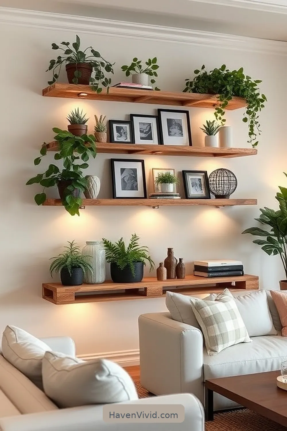 11 Ways to Embrace Minimalist Lifestyle in Your Living Room Using Reclaimed Materials 6 Repurposed Pallet Shelving for 11 Ways to Embrace Minimalist Lifestyle in Your Living Room Using Reclaimed Materials
