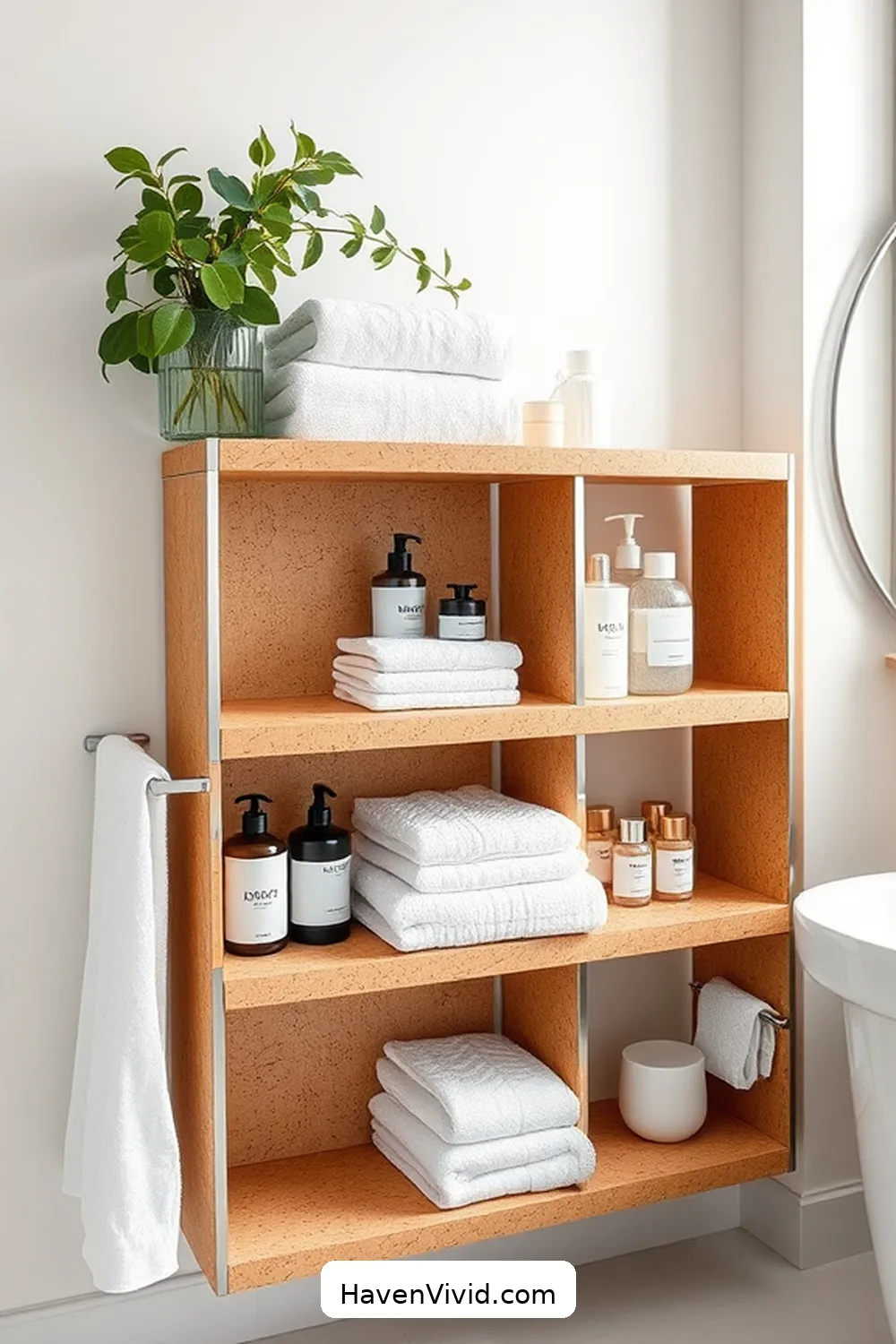 11 Ways to Embrace a Minimalist Lifestyle in Your Bathroom Using Cork 3 Sleek Cork Shelving Units for Organized Storage for 11 Ways to Embrace a Minimalist Lifestyle in Your Bathroom Using Cork
