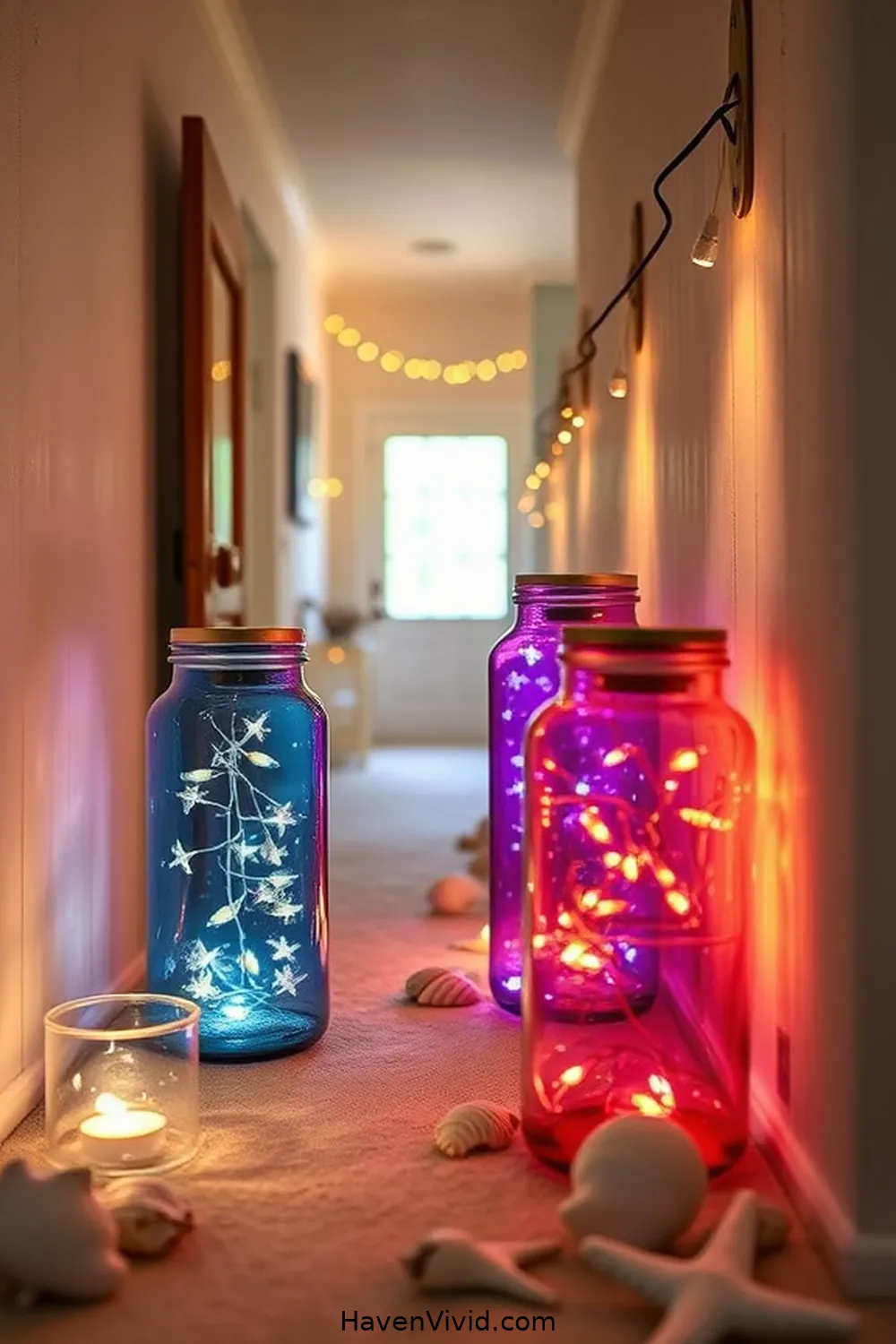 11 Ways to Illuminate Your Coastal Hallway Using Solar-Powered Lights 9 Create a Solar Light Display With Decorative Jars for 11 Ways to Illuminate Your Coastal Hallway Using Solar-Powered Lights