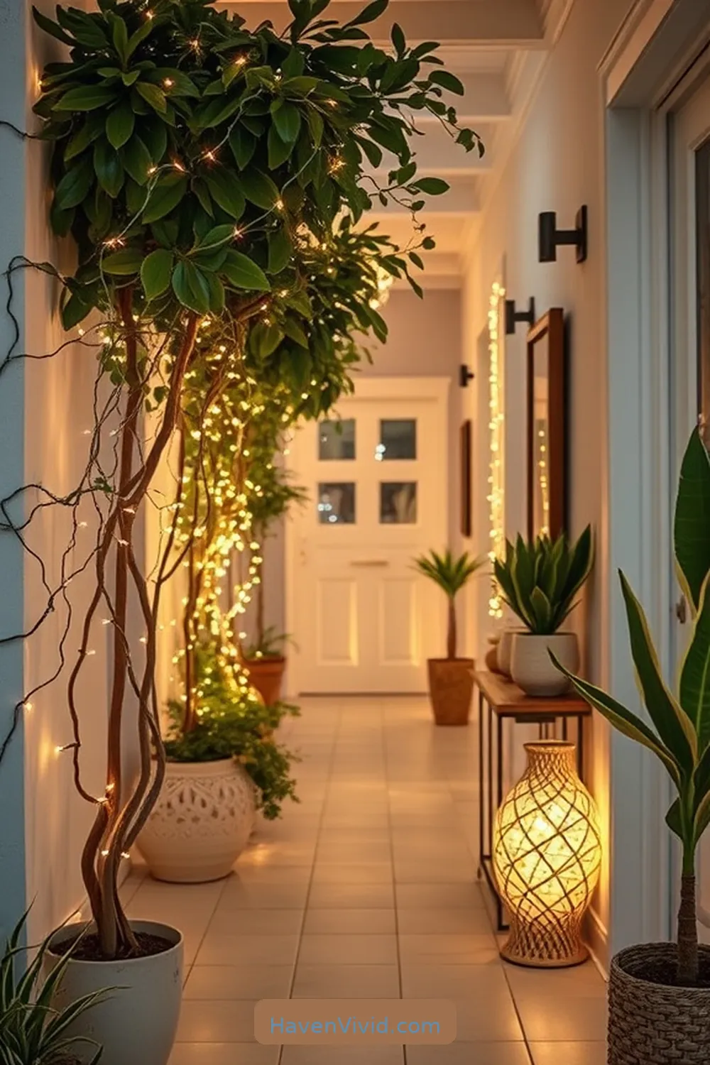11 Ways to Illuminate Your Coastal Hallway Using Solar-Powered Lights 11 Position Solar Fairy Lights in Plants or Decor for 11 Ways to Illuminate Your Coastal Hallway Using Solar-Powered Lights
