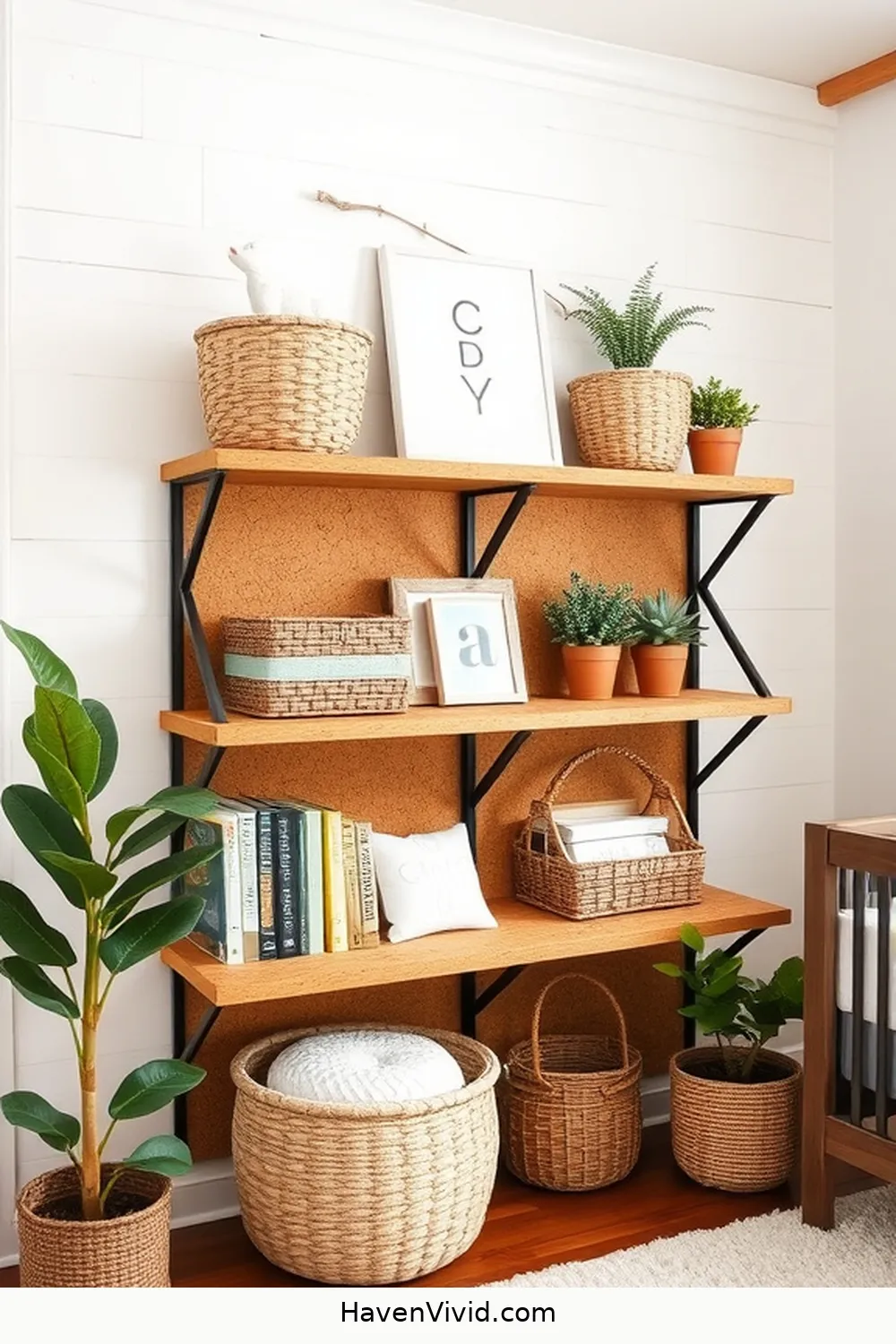 11 Ways to Use Cork in Farmhouse Nursery Living Design 6 Cork Shelving for Functional Storage for 11 Ways to Use Cork in Farmhouse Nursery Living Design