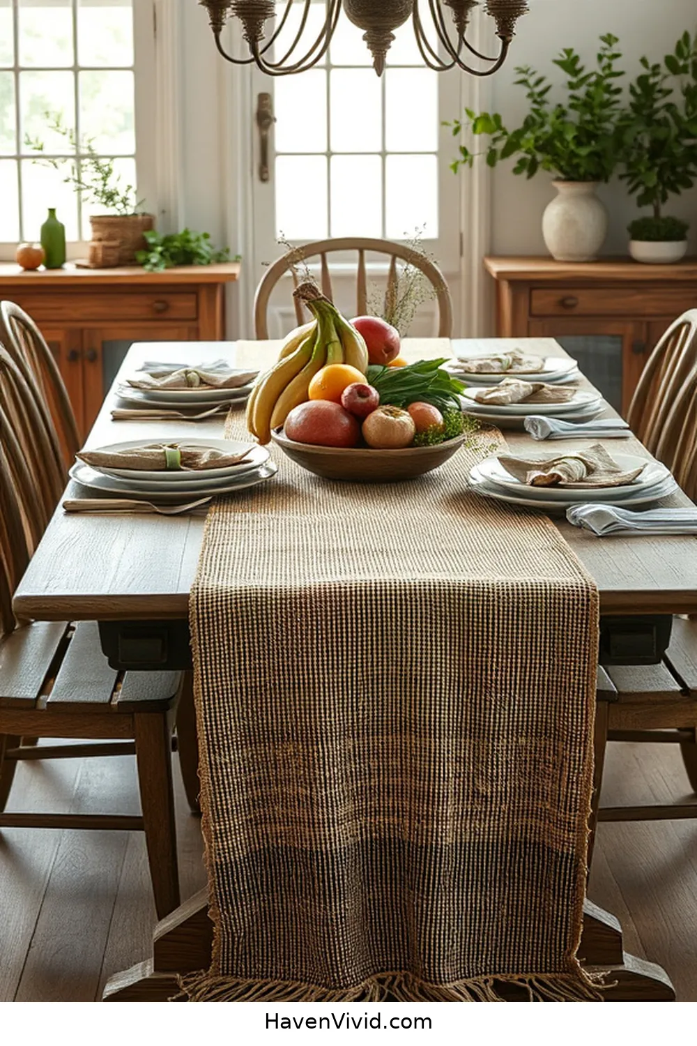 11 Ways to Use Natural Fibers in Your Farmhouse Kitchen 5 Choose Woven Table Runners for Dining Aesthetics for 11 Ways to Use Natural Fibers in Your Farmhouse Kitchen