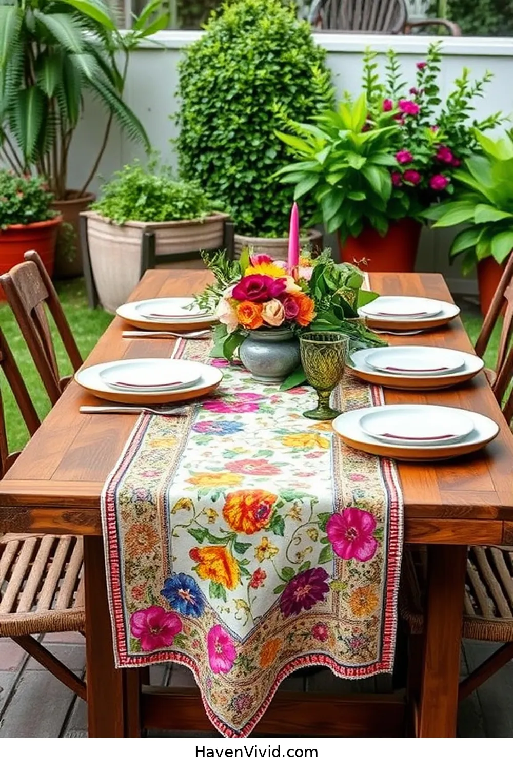 12 Chic Ways for a Glamorous Outdoor Patio Lifestyle Using Upcycled Fabric 3 Elegant Table Runners From Vintage Fabrics for 12 Chic Ways for a Glamorous Outdoor Patio Lifestyle Using Upcycled Fabric
