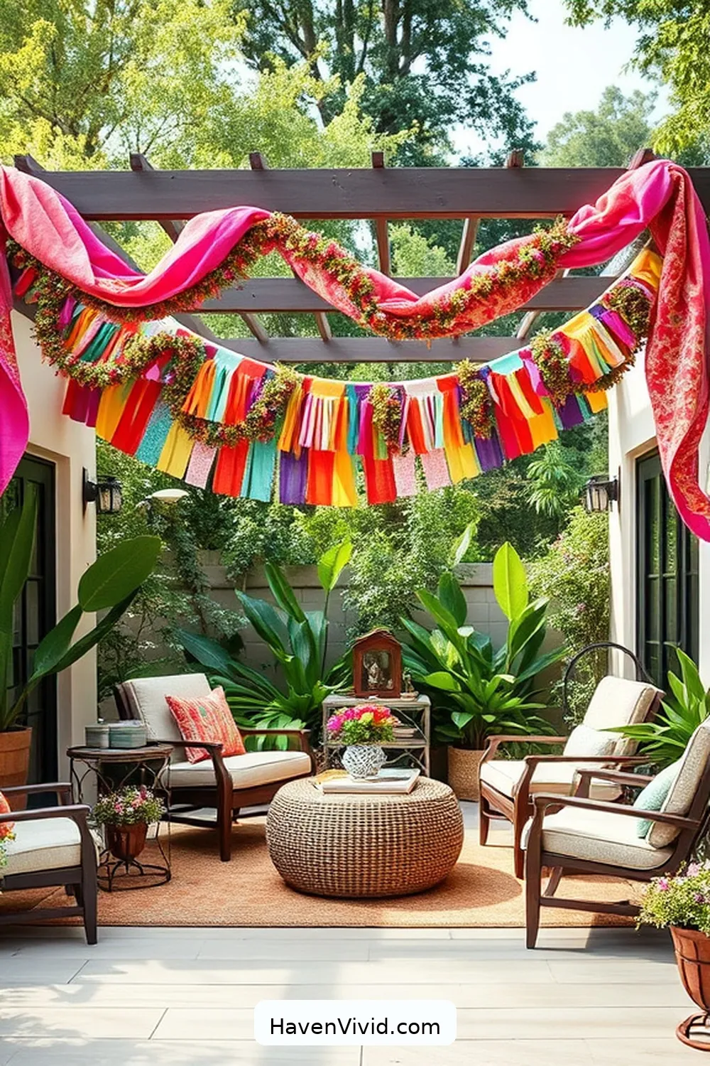 12 Chic Ways for a Glamorous Outdoor Patio Lifestyle Using Upcycled Fabric 13 Fashionable Upcycled Fabric Bunting and Garlands for 12 Chic Ways for a Glamorous Outdoor Patio Lifestyle Using Upcycled Fabric