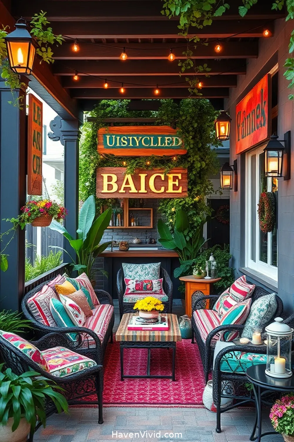 12 Chic Ways for a Glamorous Outdoor Patio Lifestyle Using Upcycled Fabric 11 Personalized Fabric Signs for Your Patio for 12 Chic Ways for a Glamorous Outdoor Patio Lifestyle Using Upcycled Fabric